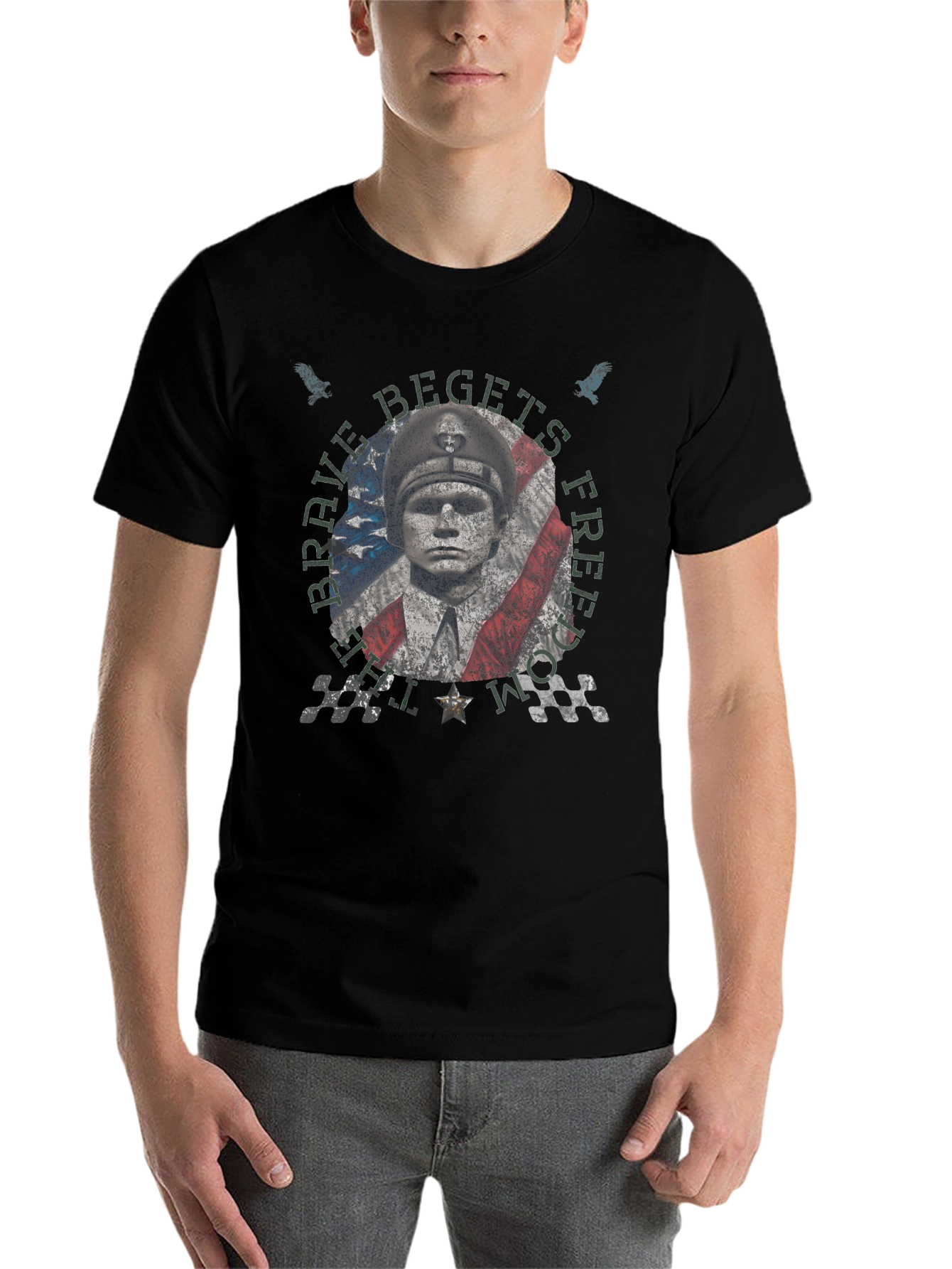 Brave Begets Free Distressed Graphic Tee