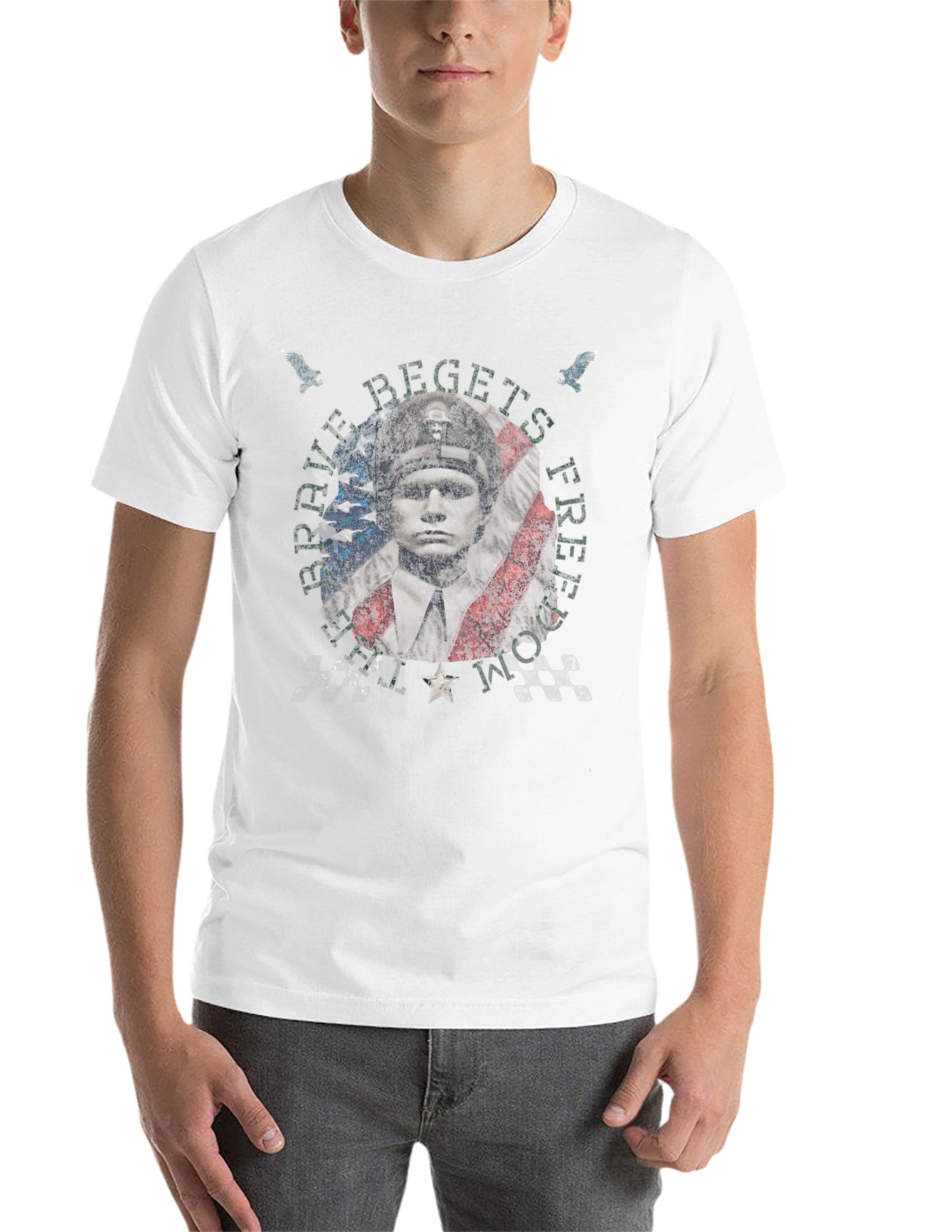 Brave Begets Free Distressed Graphic Tee