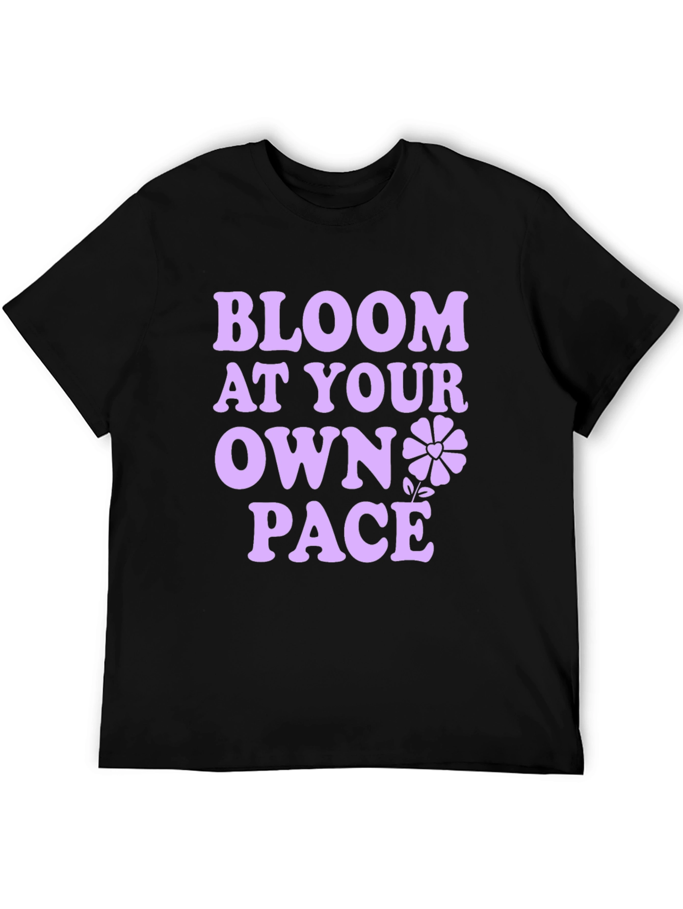 Bloom At Your Own Pace Black T-Shirt