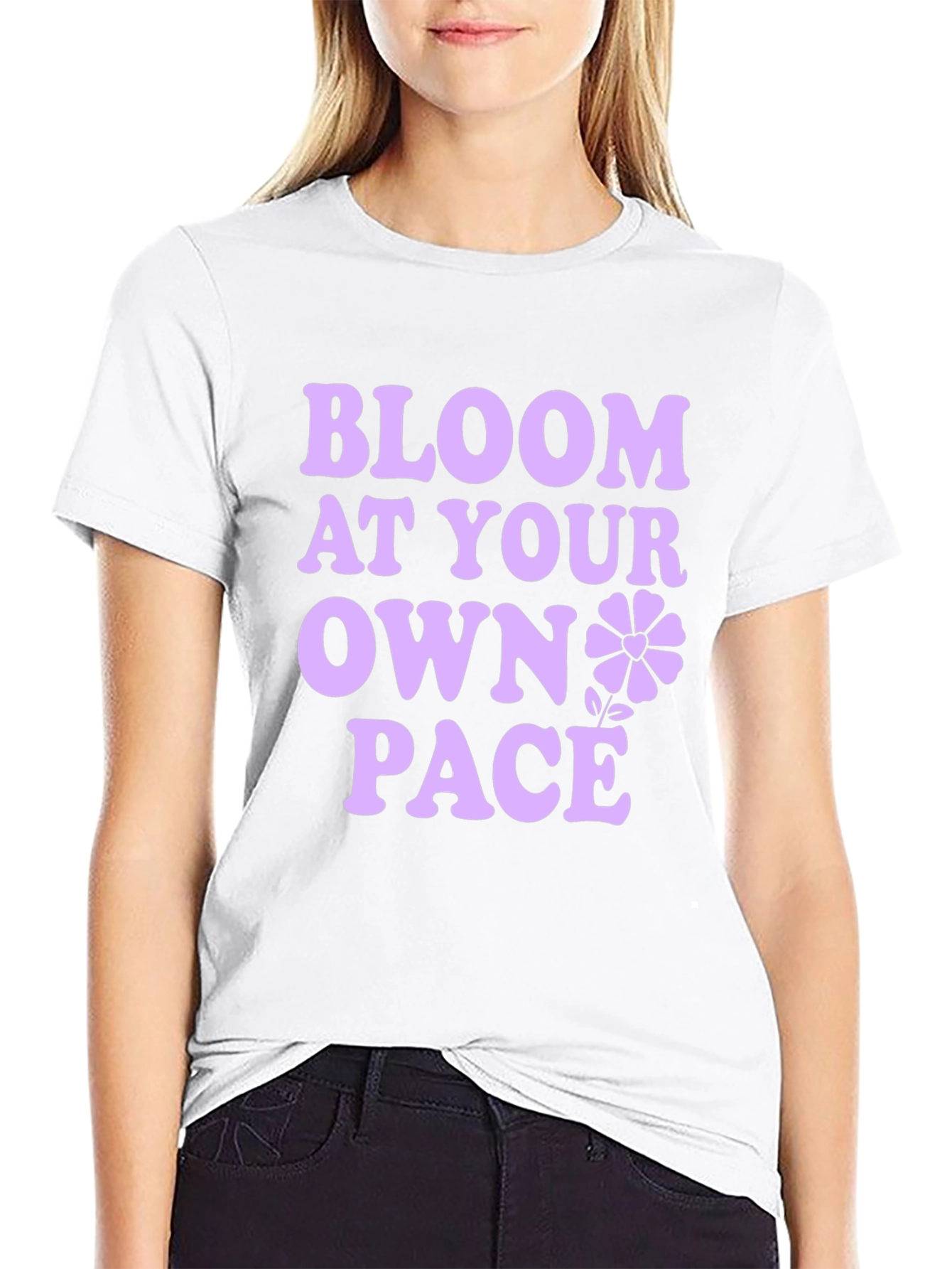 Bloom At Your Own Pace Black T-Shirt