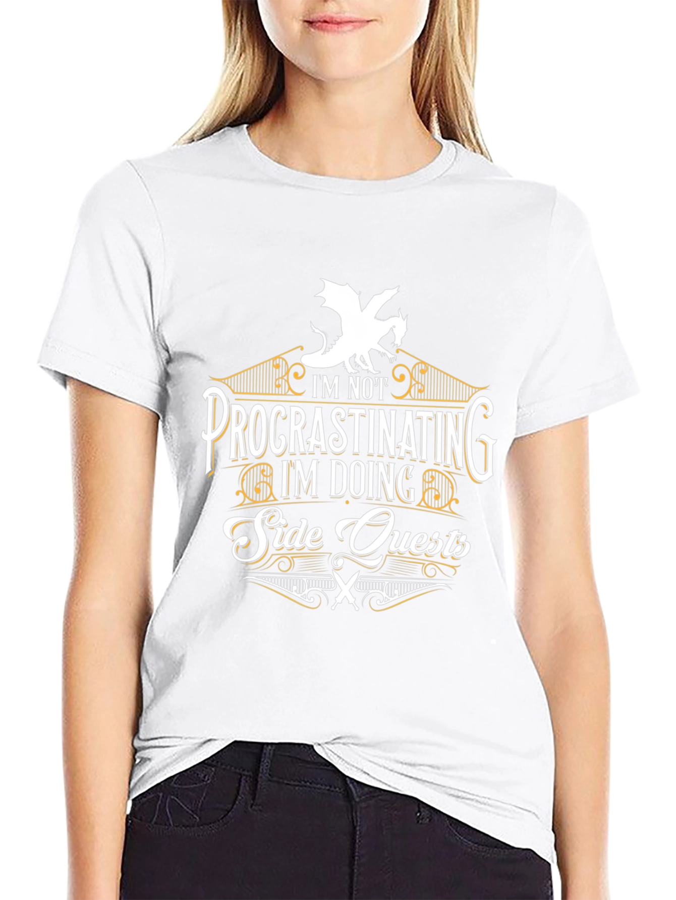Procrastinating? Side Quests T-Shirt - Dragon Graphic Tee