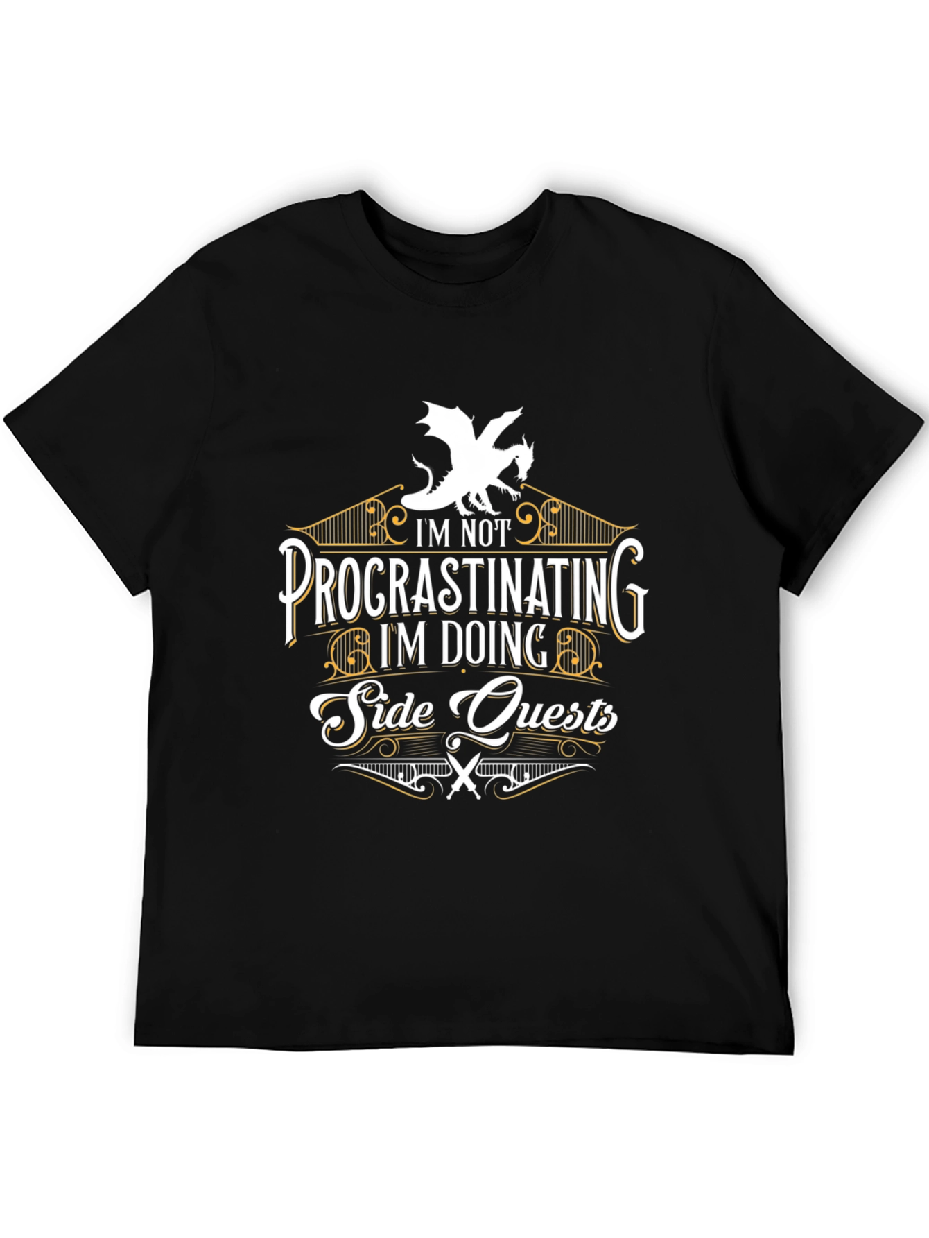Procrastinating? Side Quests T-Shirt - Dragon Graphic Tee
