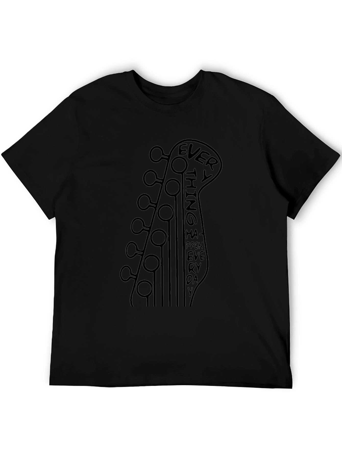Guitar Headstock Everything Happens Everyday Graphic Tee