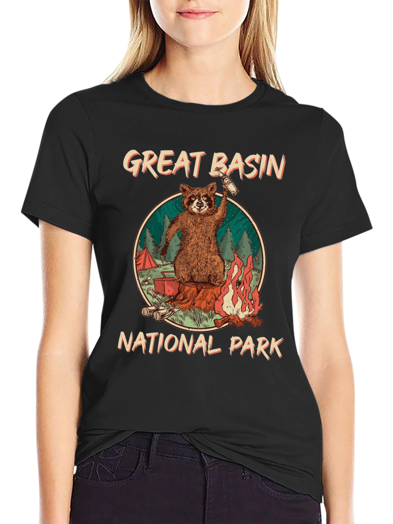 Great Basin National Park Raccoon Graphic Tee