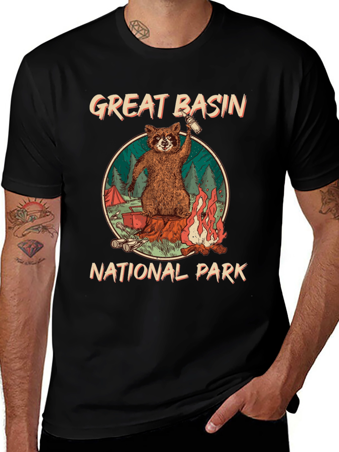 Great Basin National Park Raccoon Graphic Tee