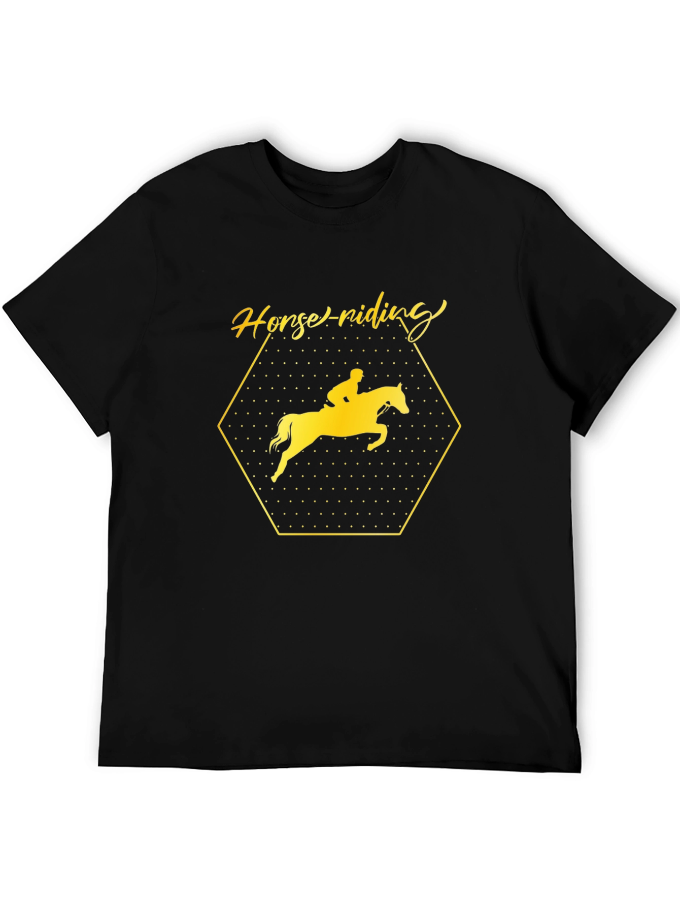 Equestrian Black T-Shirt - Horse Riding Design