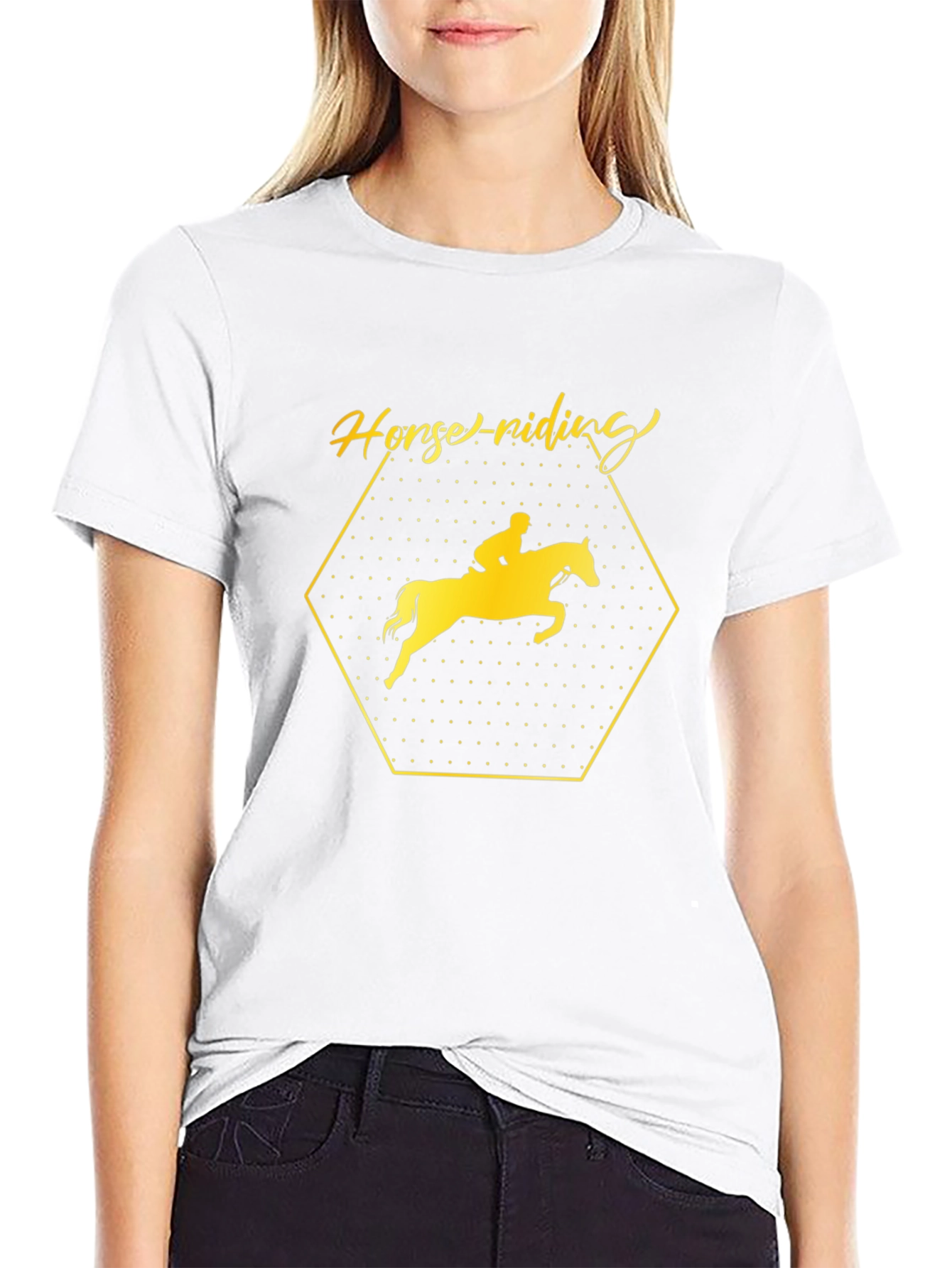 Equestrian Black T-Shirt - Horse Riding Design