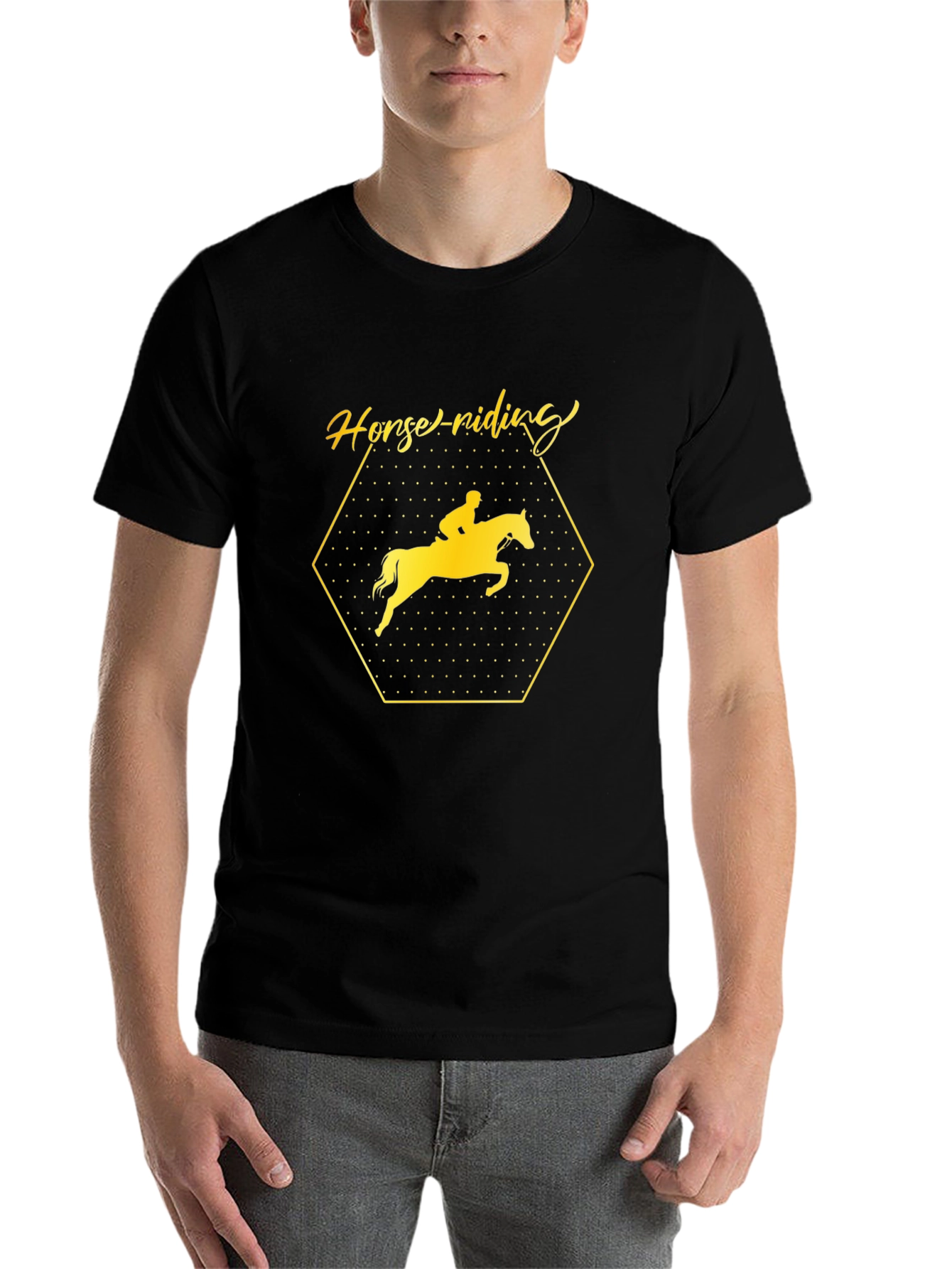 Equestrian Black T-Shirt - Horse Riding Design