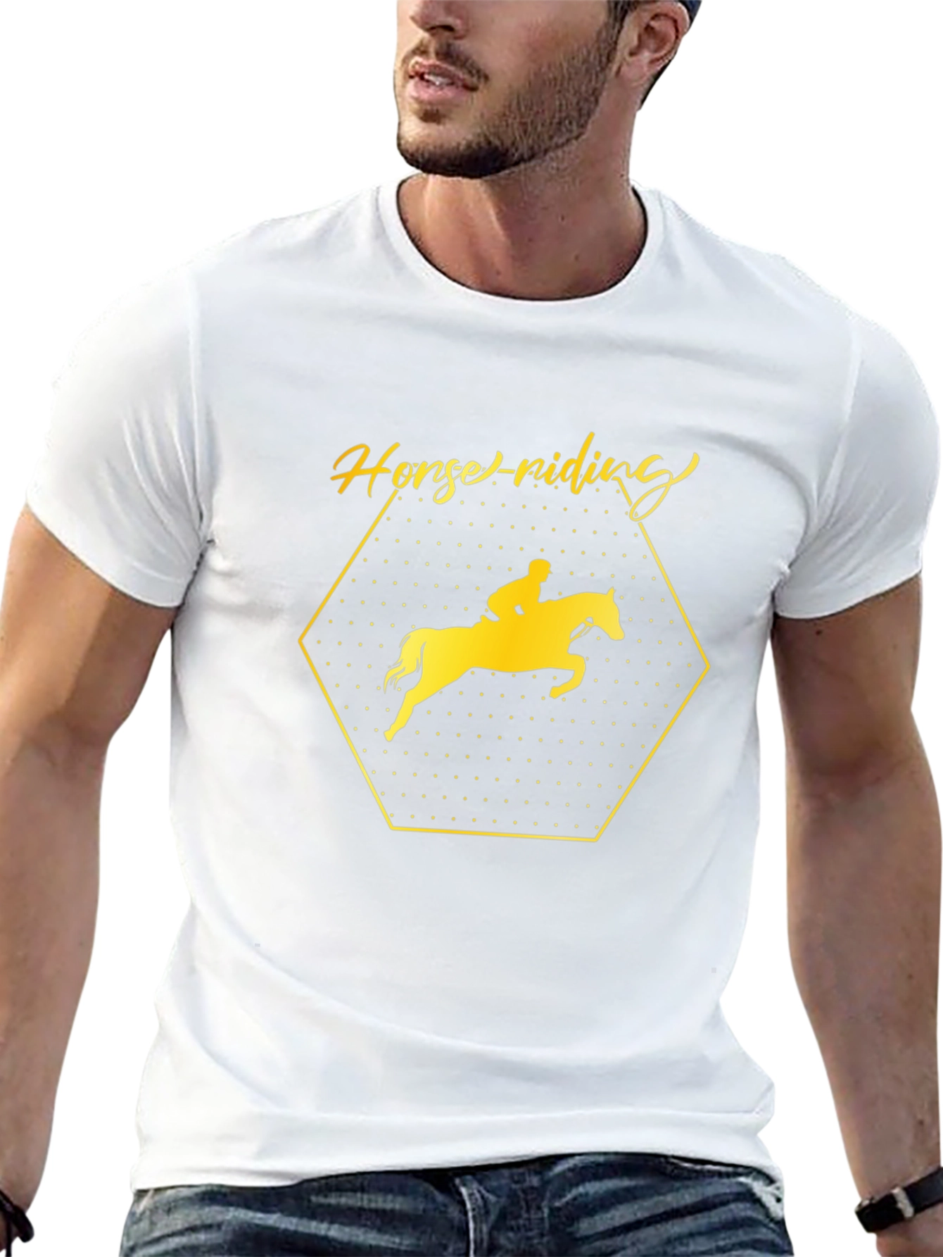 Equestrian Black T-Shirt - Horse Riding Design
