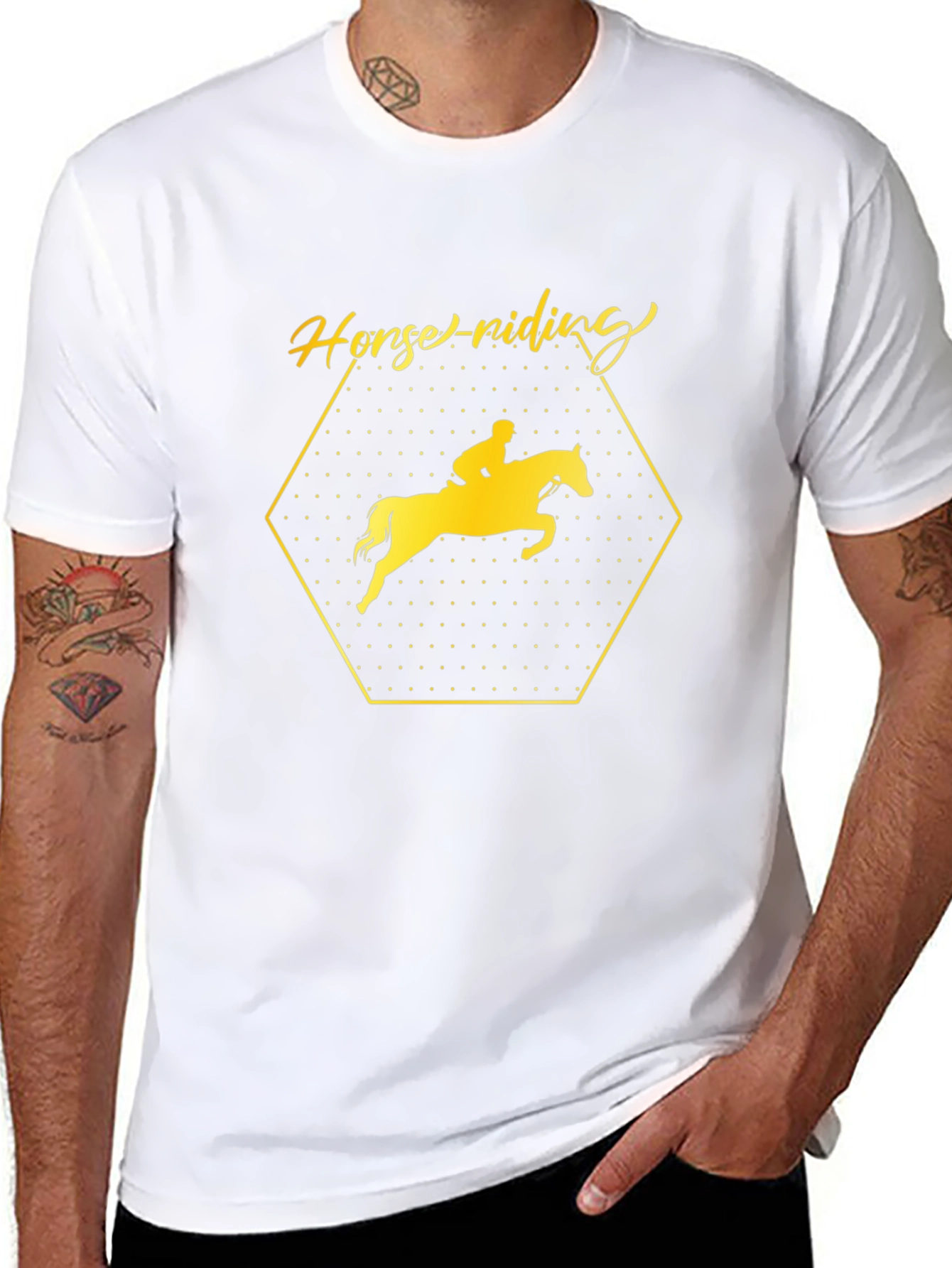 Equestrian Black T-Shirt - Horse Riding Design
