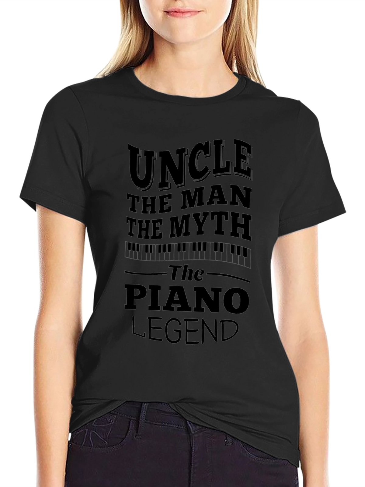 Uncle Piano Legend Black Graphic Tee