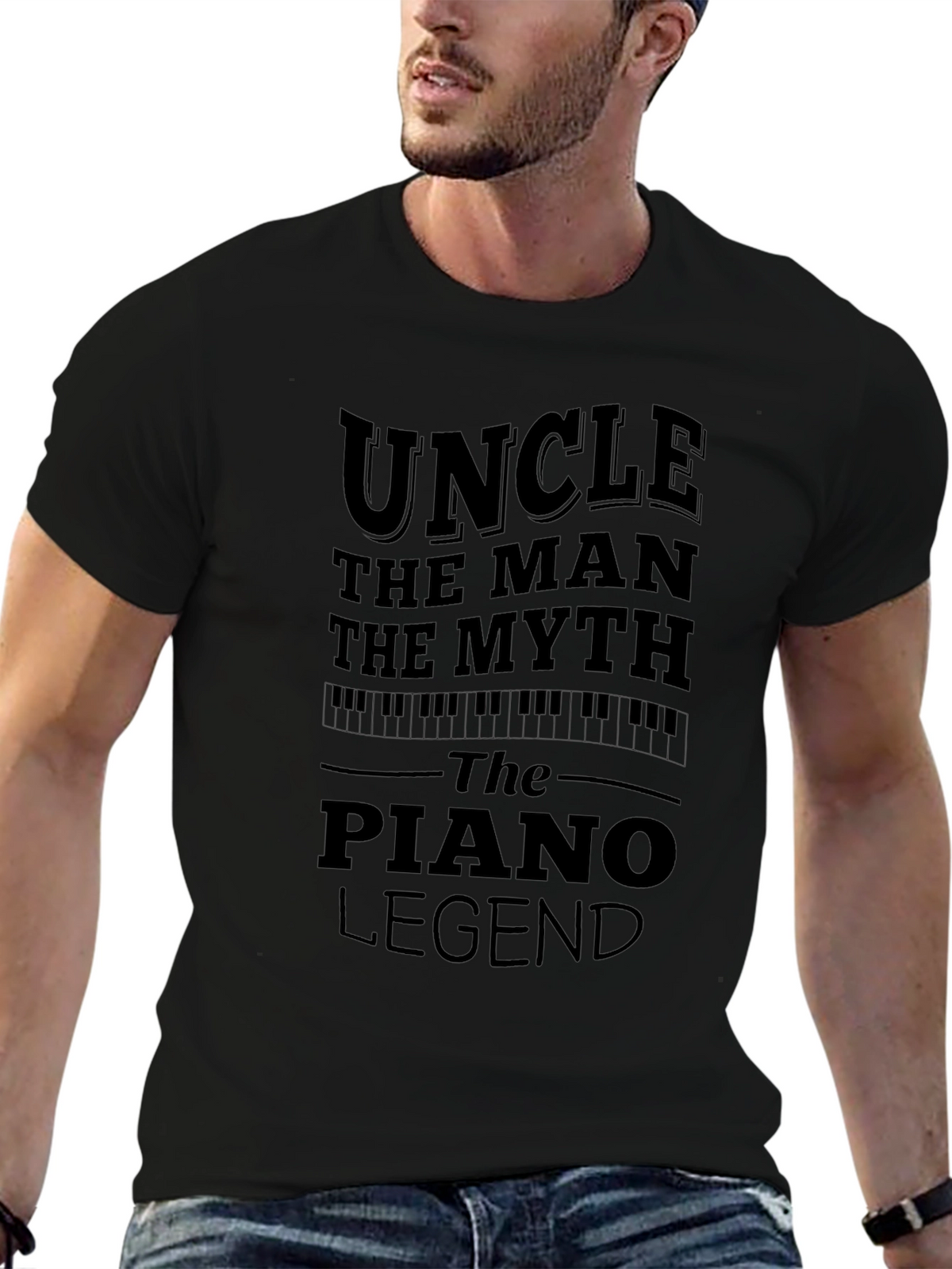 Uncle Piano Legend Black Graphic Tee