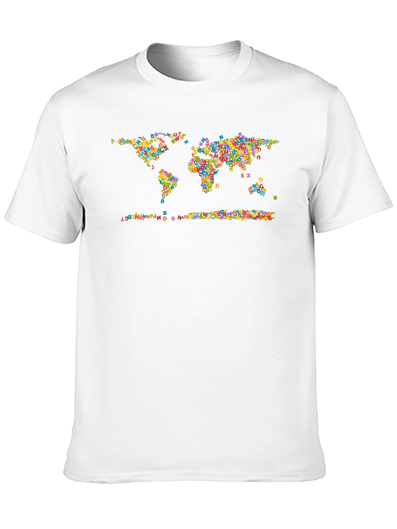 Alphabet World Map Graphic Tee - Black