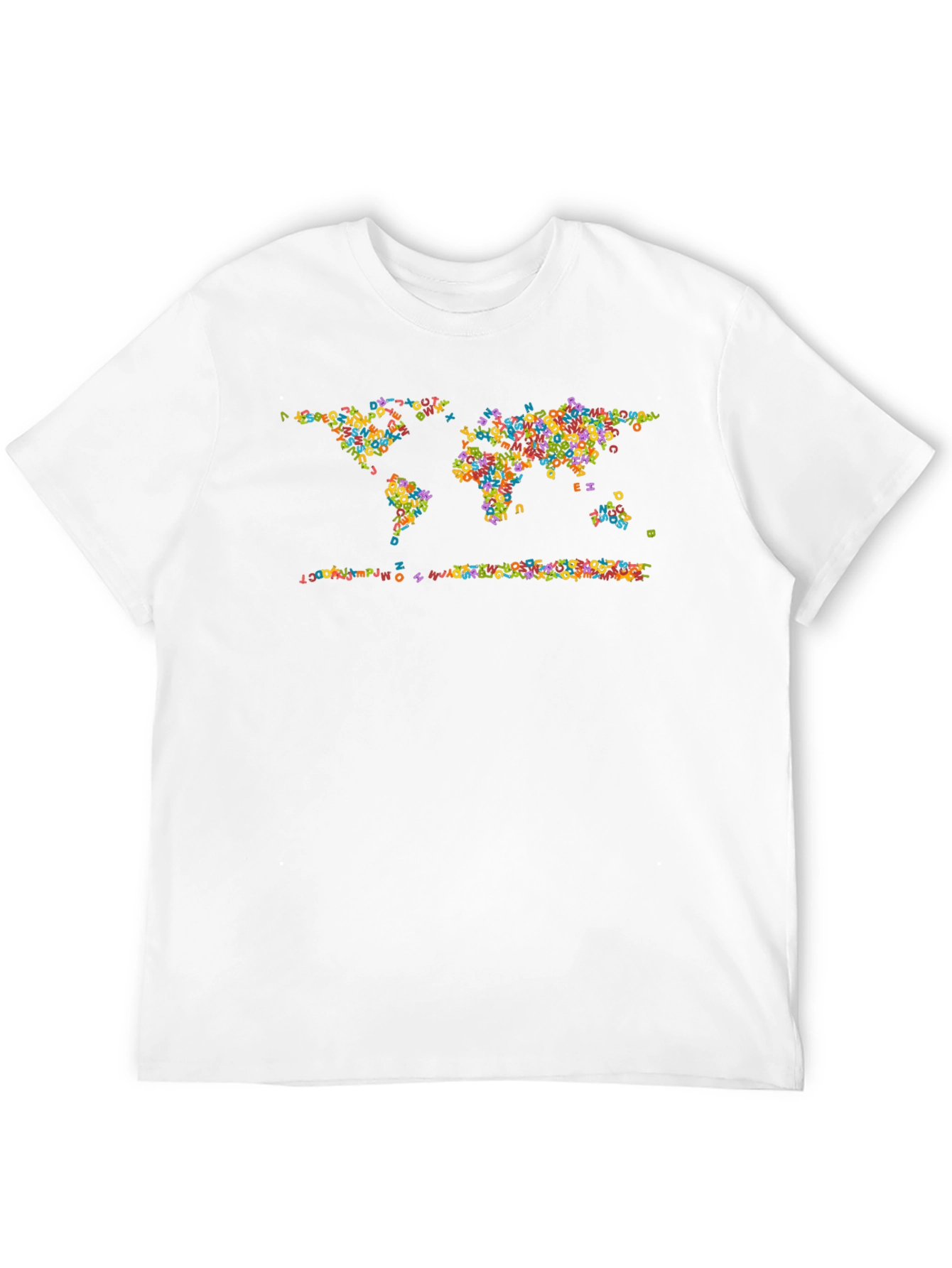 Alphabet World Map Graphic Tee - Black