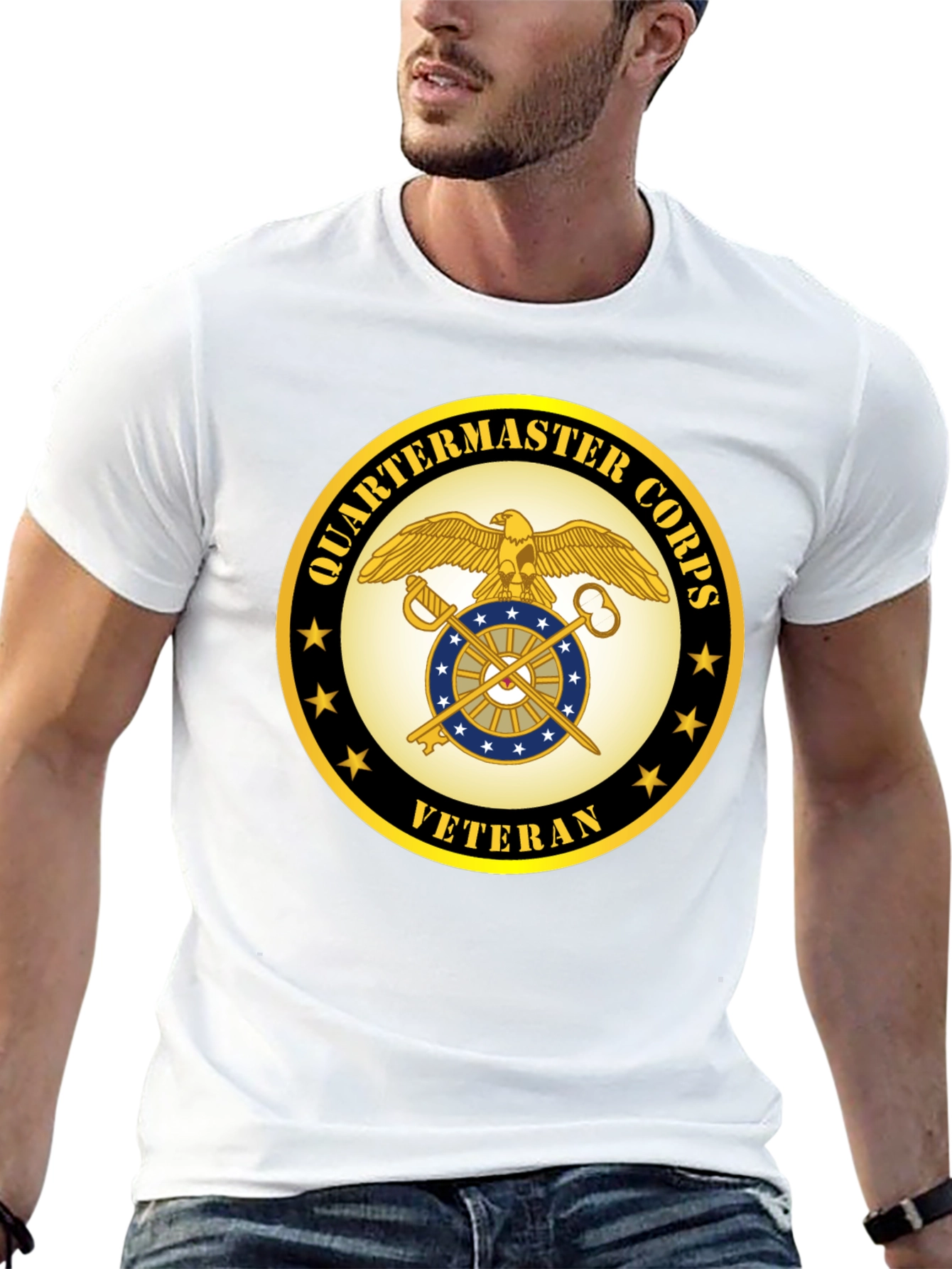 Quartermaster Corps Veteran Black T-Shirt