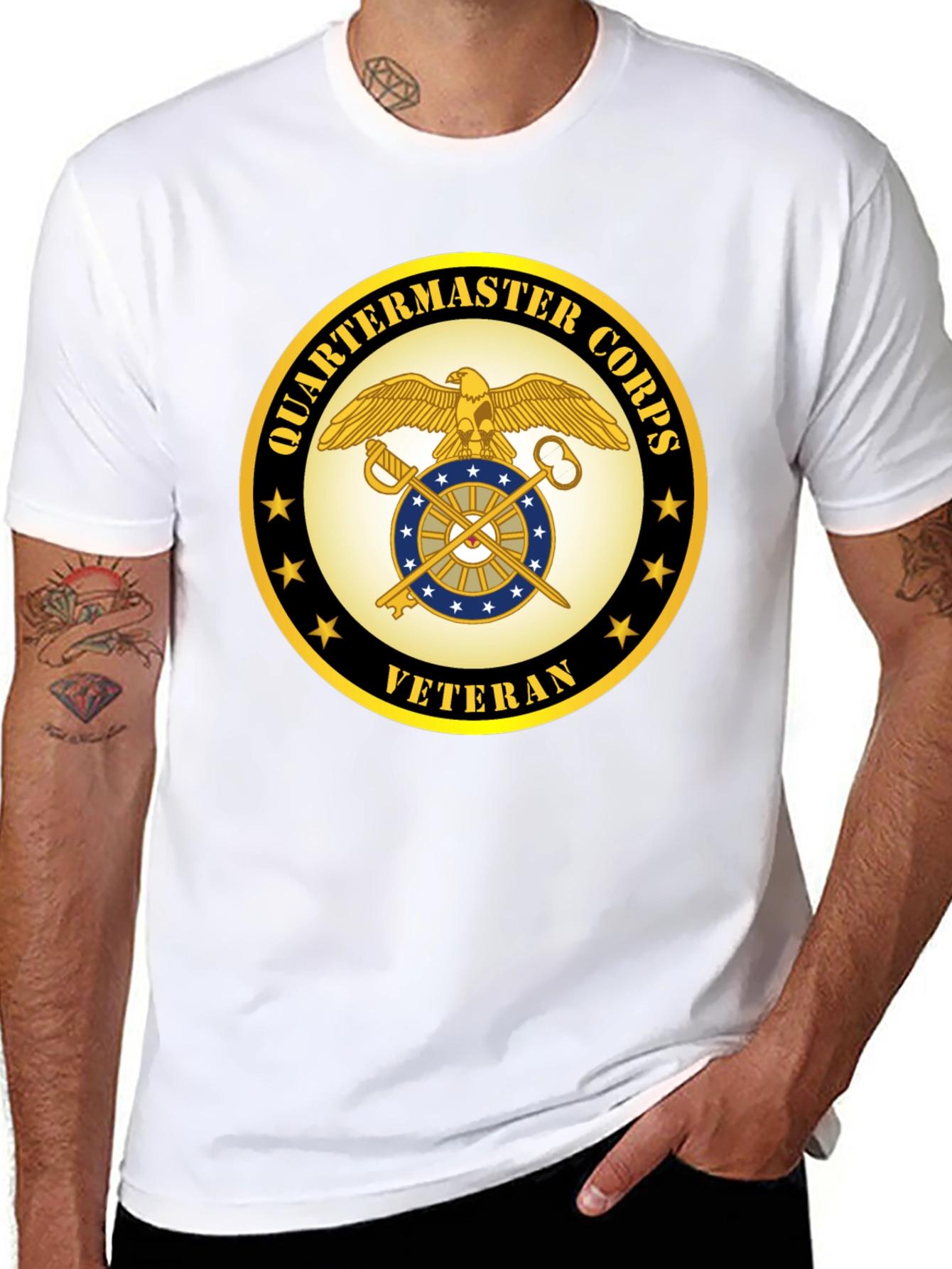 Quartermaster Corps Veteran Black T-Shirt