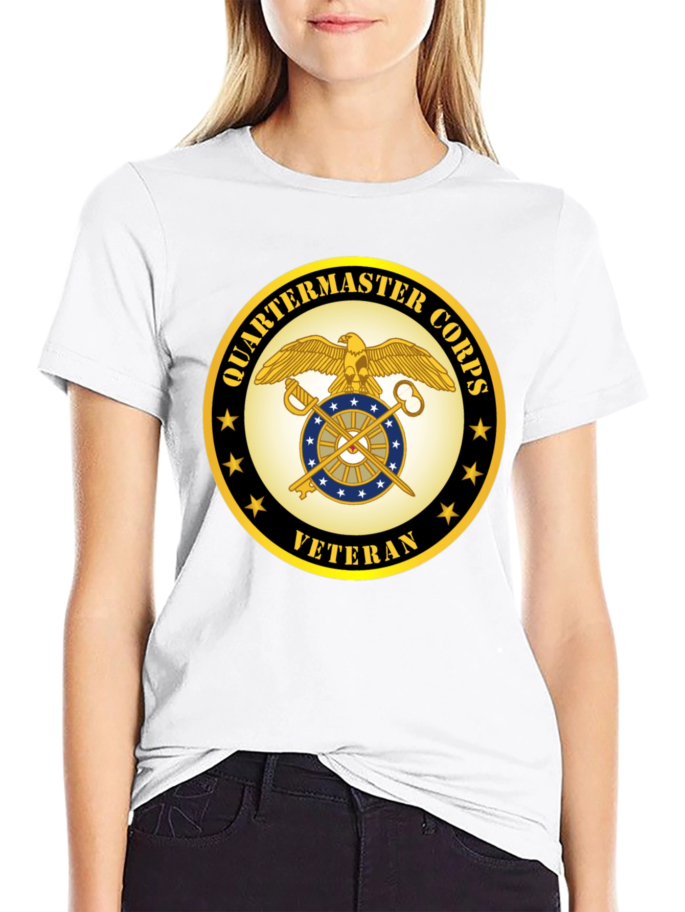 Quartermaster Corps Veteran Black T-Shirt