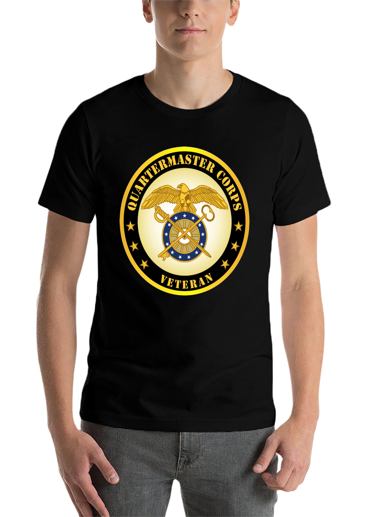 Quartermaster Corps Veteran Black T-Shirt