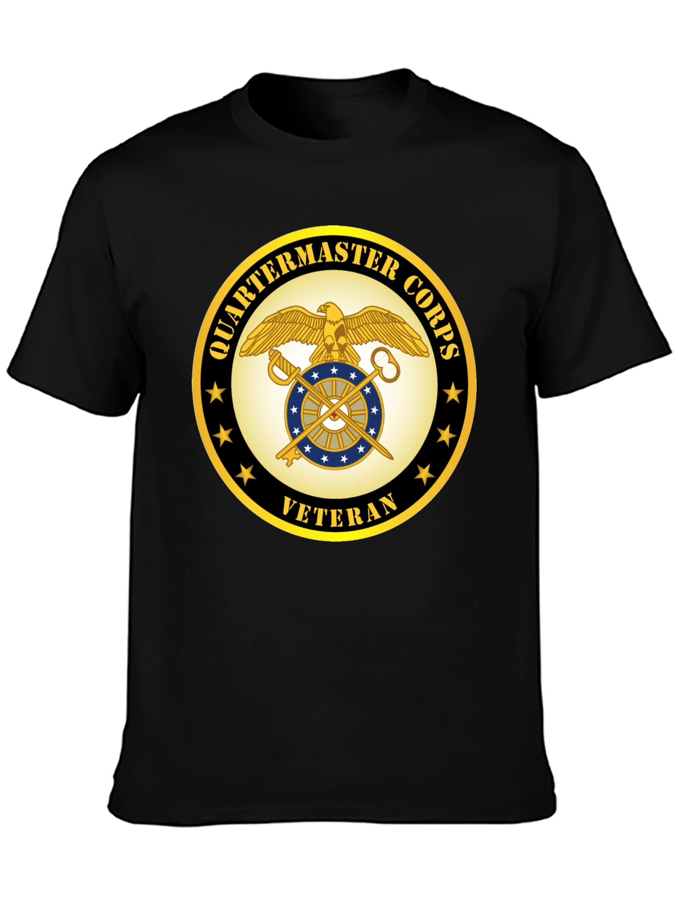 Quartermaster Corps Veteran Black T-Shirt