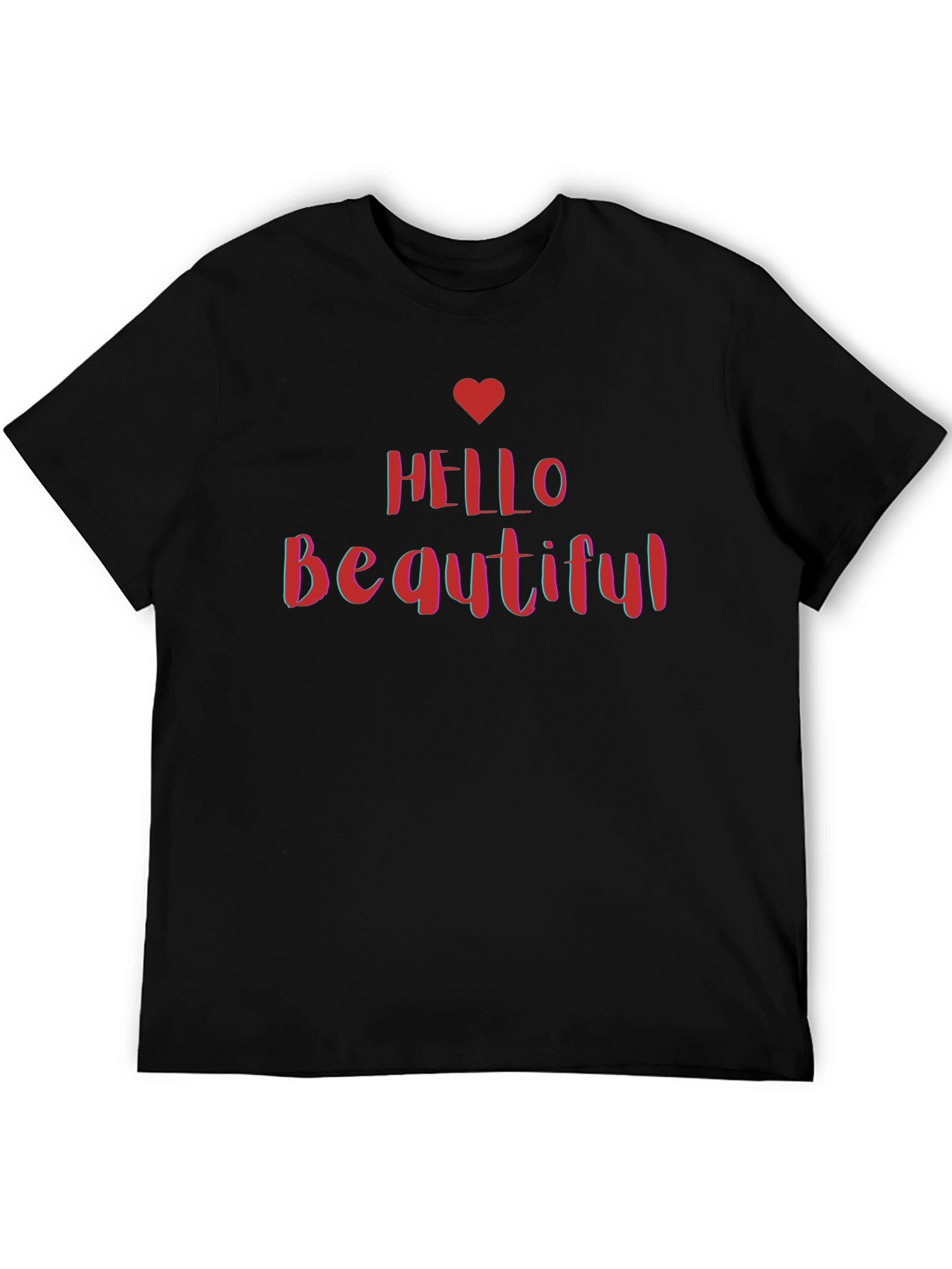 Hello Beautiful Graphic Tee - Stylish Black T-Shirt