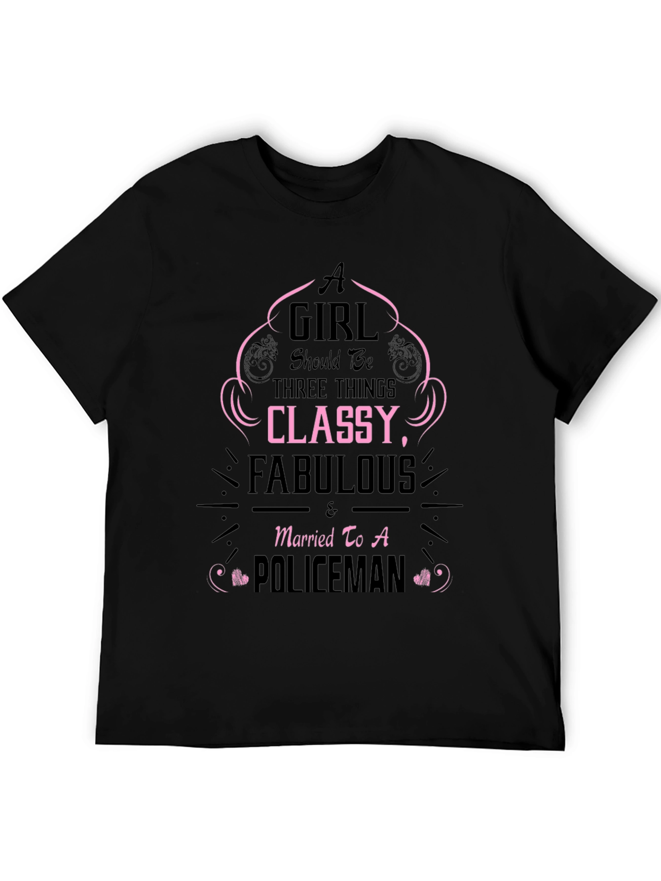 Classy & Fabulous Wife of a Policeman T-Shirt