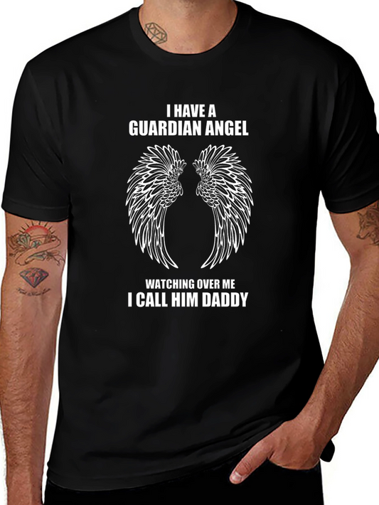Guardian Angel Daddy Black T-Shirt