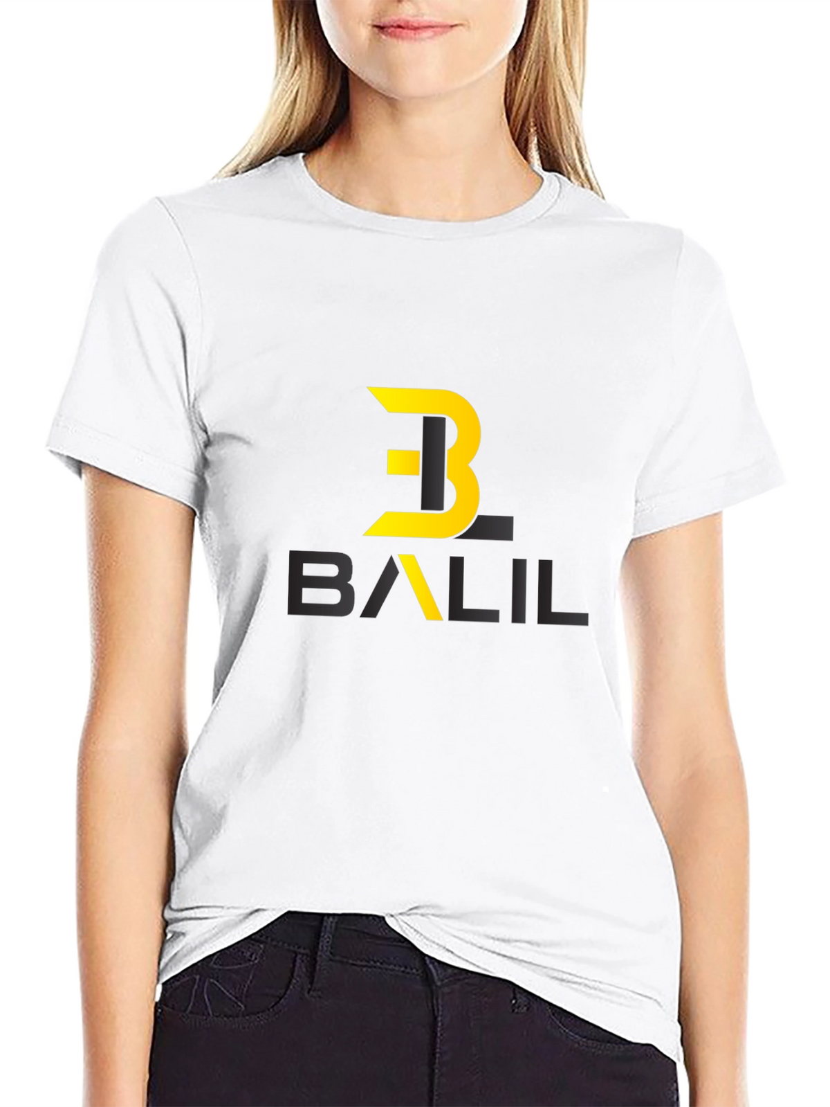 Stylish Black Graphic Tee with Modern Logo