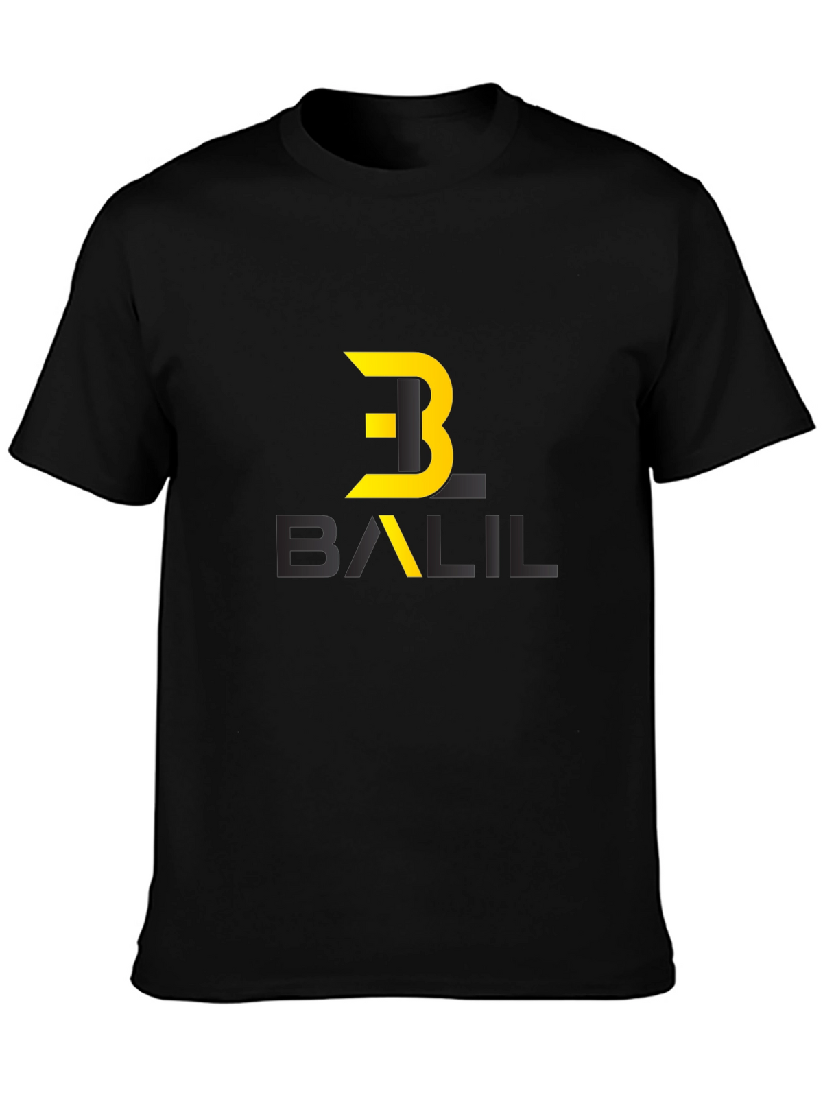 Stylish Black Graphic Tee with Modern Logo