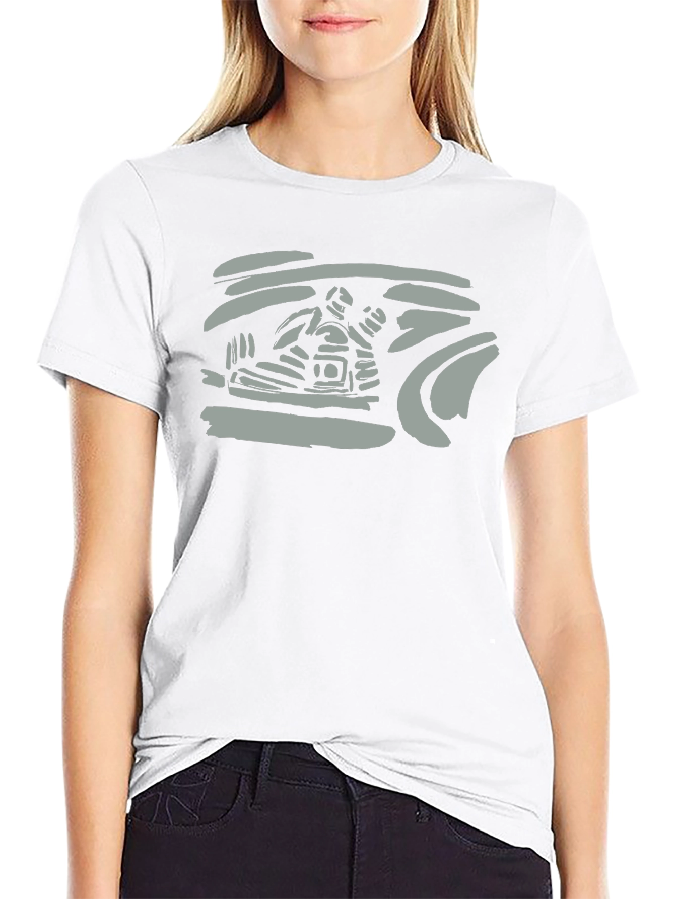Abstract Graphic Print Black T-Shirt