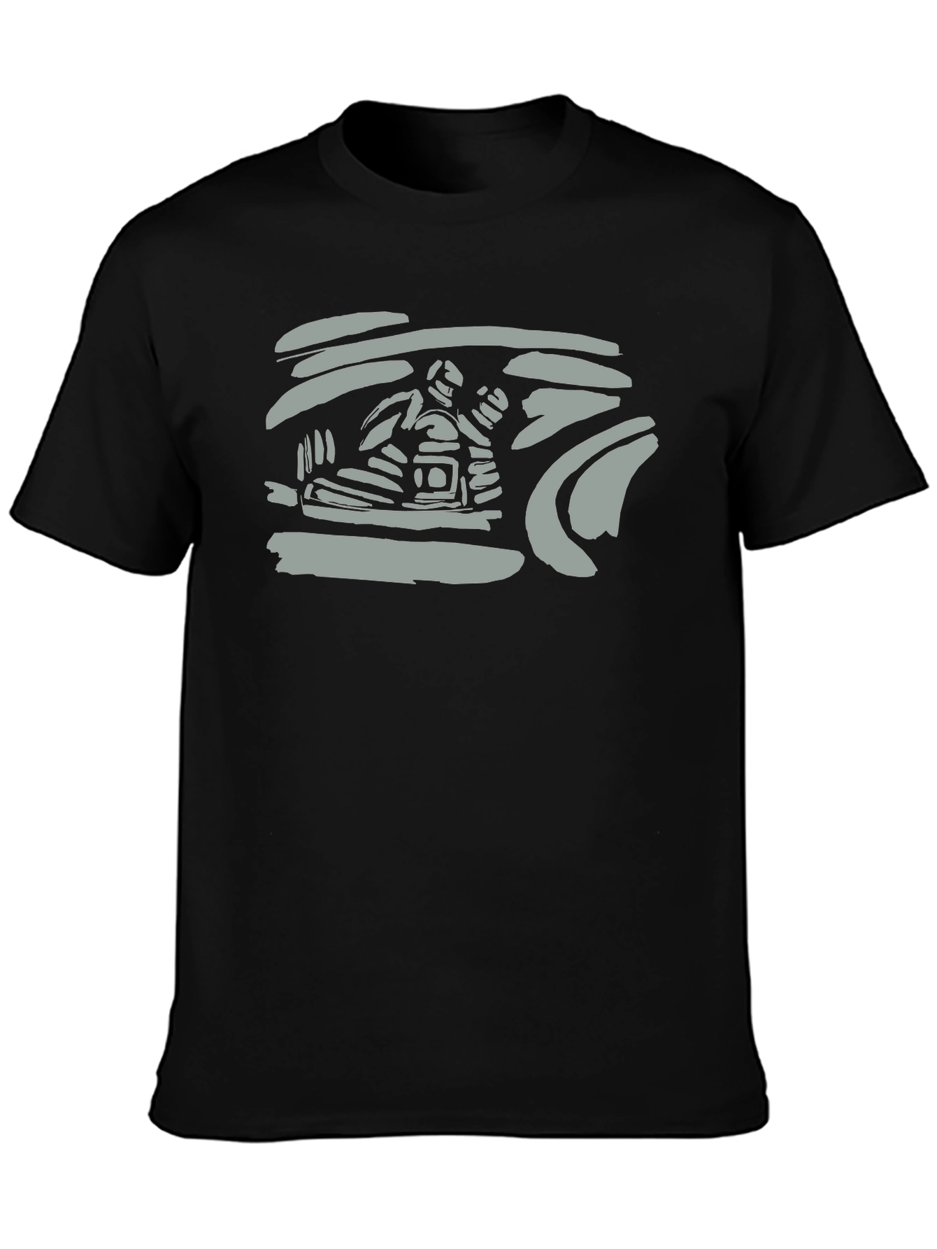 Abstract Graphic Print Black T-Shirt