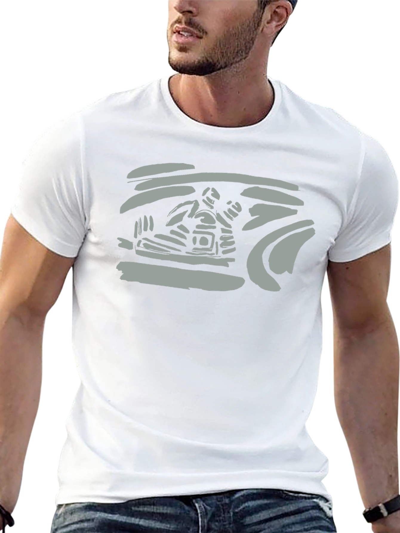 Abstract Graphic Print Black T-Shirt