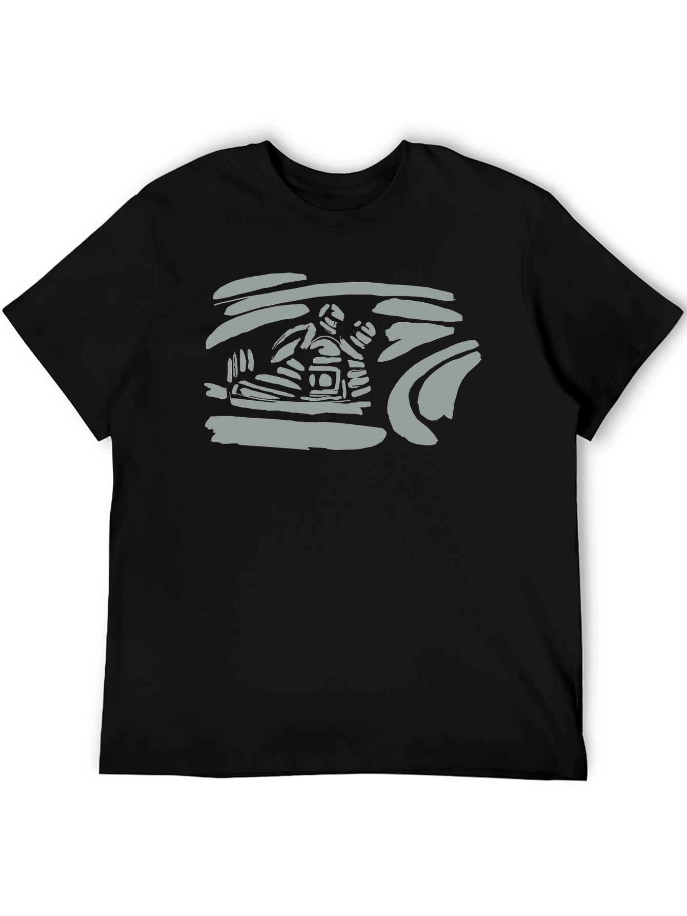 Abstract Graphic Print Black T-Shirt