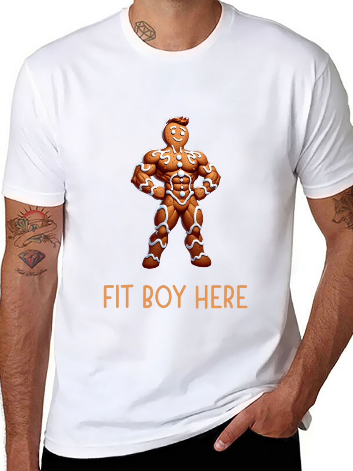 Fit Boy Gingerbread Man Graphic Tee