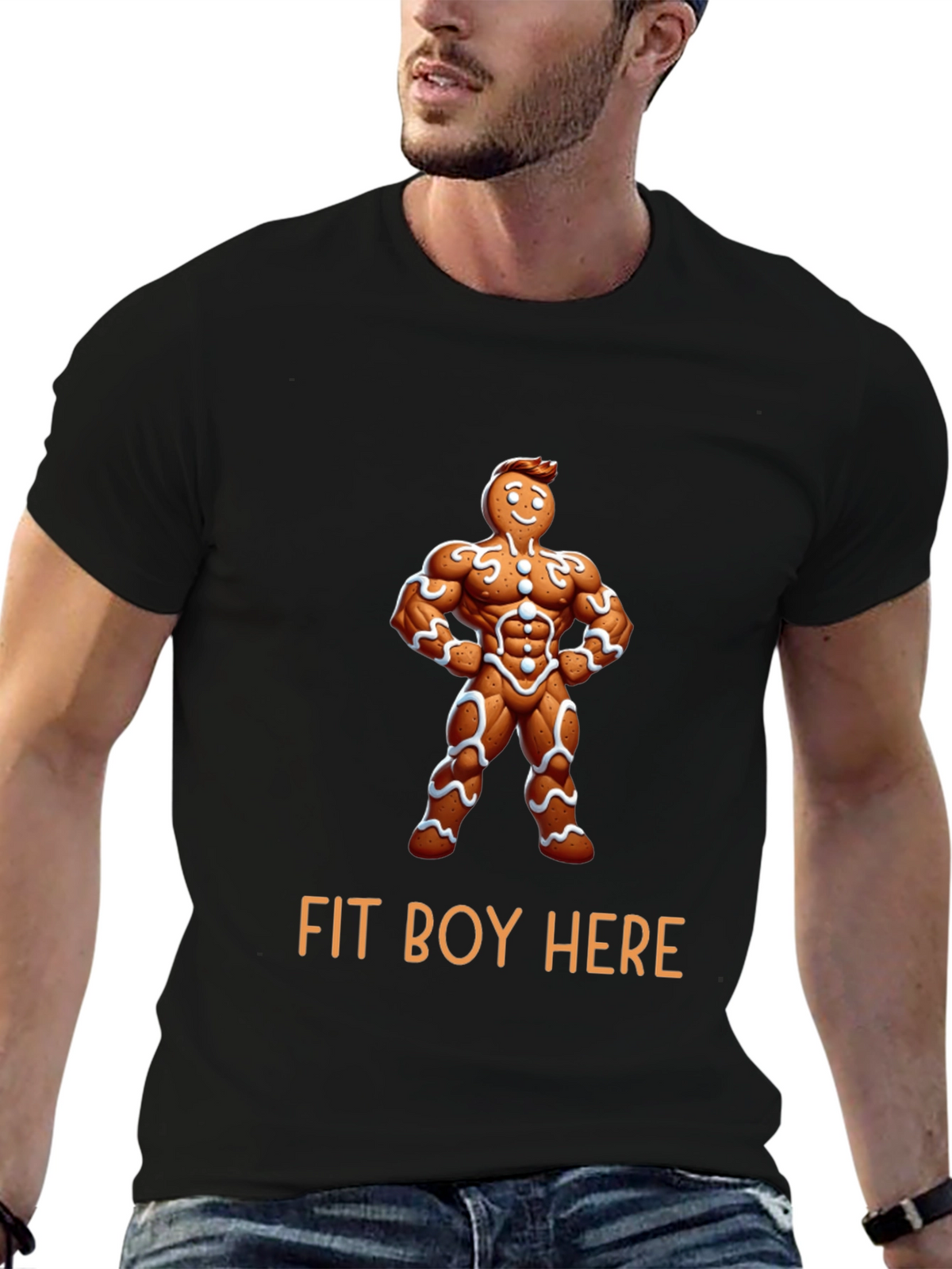 Fit Boy Gingerbread Man Graphic Tee