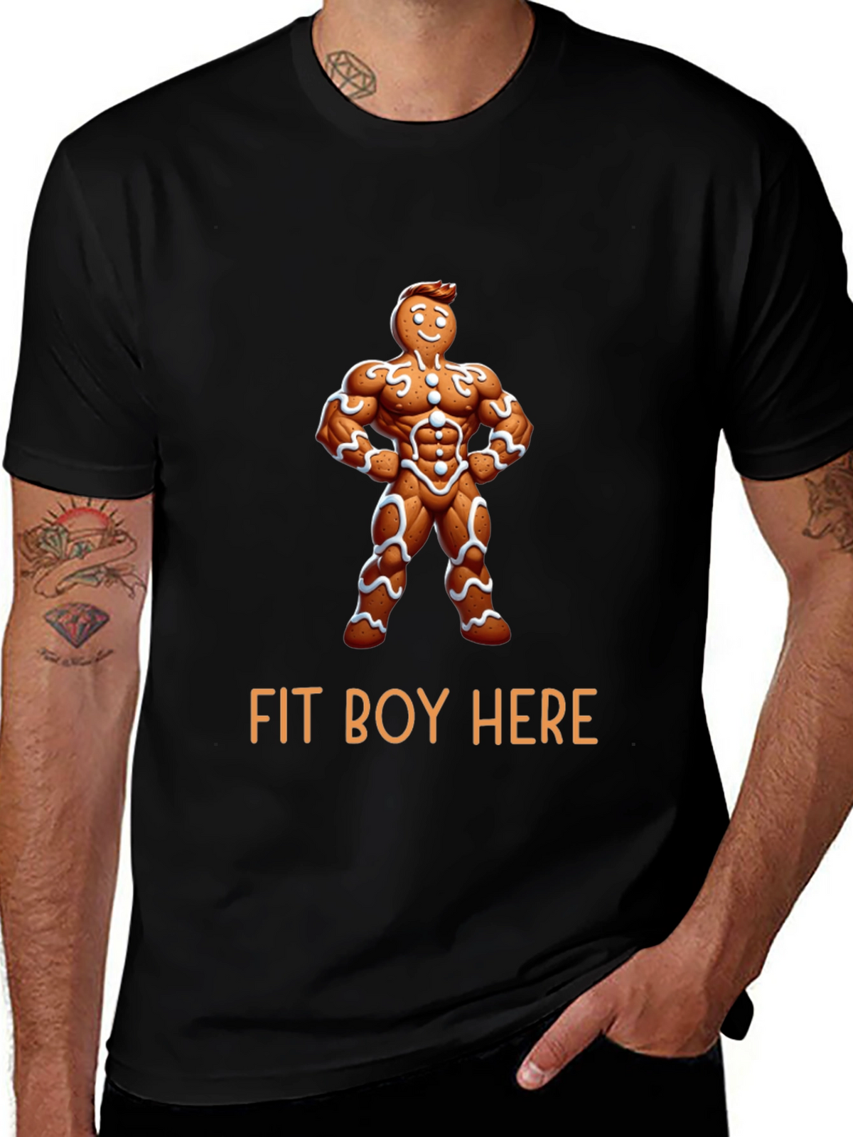 Fit Boy Gingerbread Man Graphic Tee
