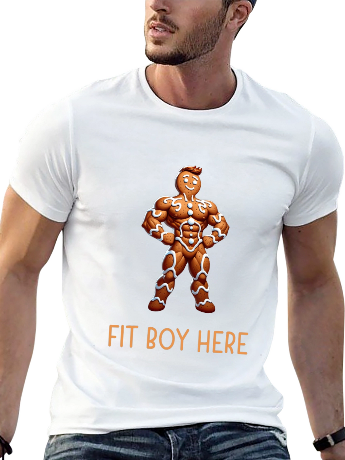 Fit Boy Gingerbread Man Graphic Tee