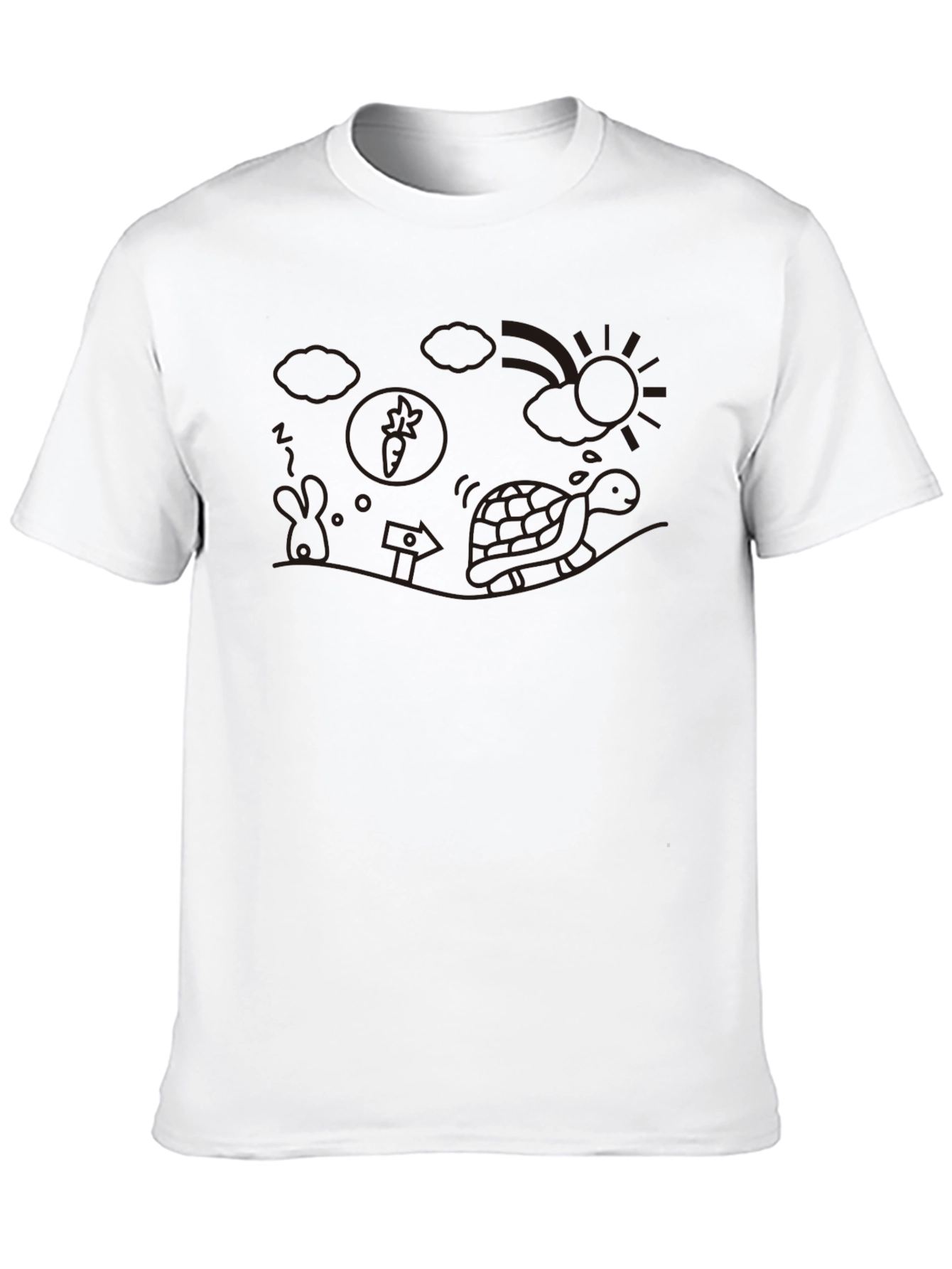 Whimsical Turtle Graphic Tee - Casual Black T-Shirt