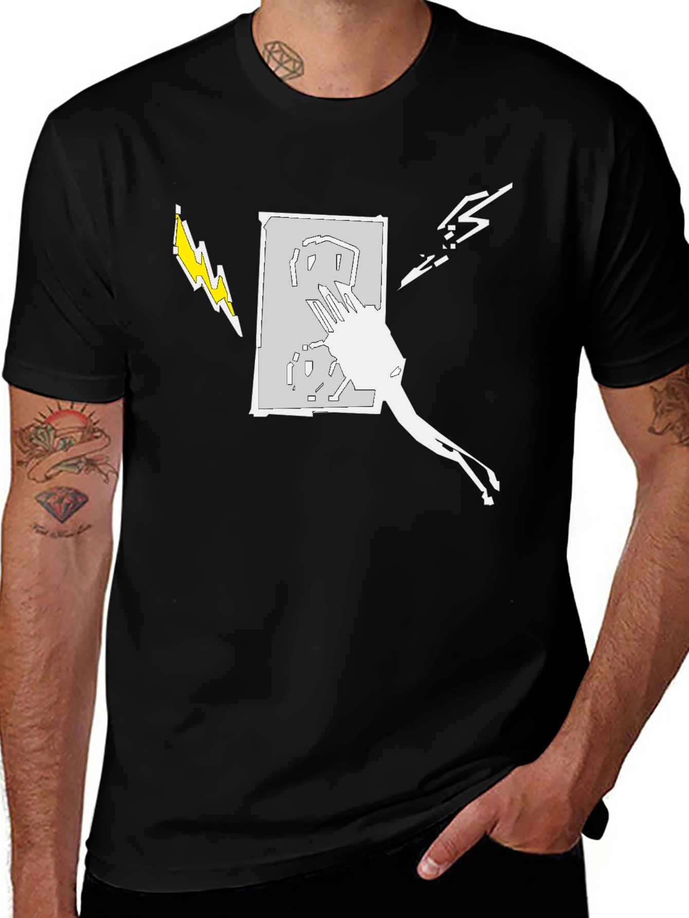 Electric Art Mens Black T-Shirt