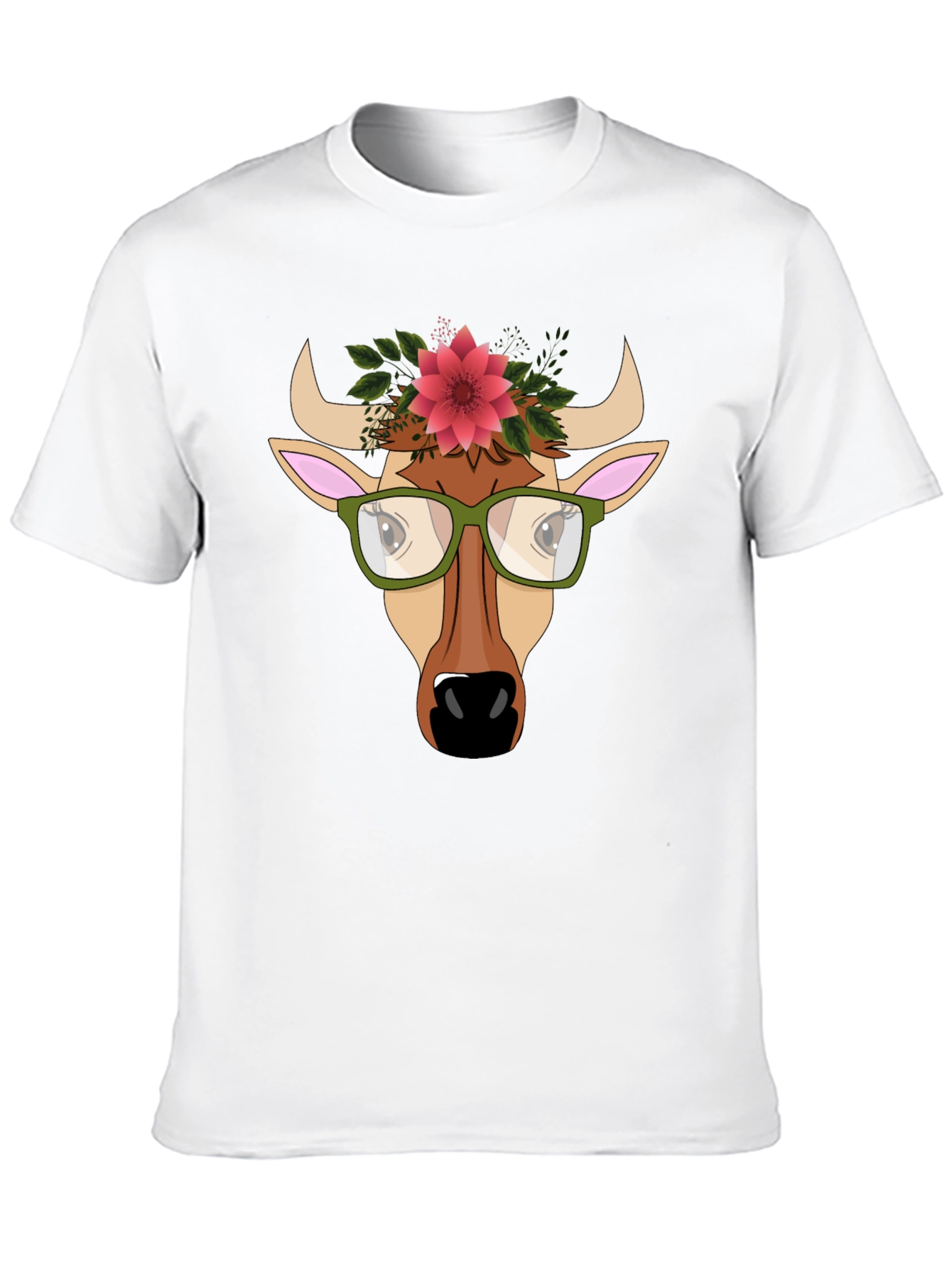 Cow with Flower Crown Graphic Tee