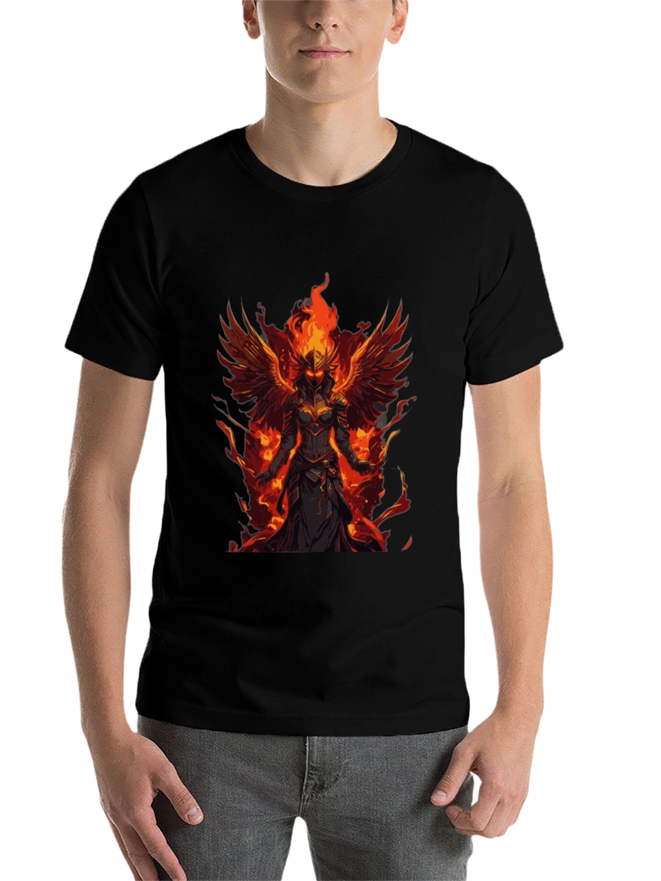 Phoenix Fire Warrior Graphic Tee - Black