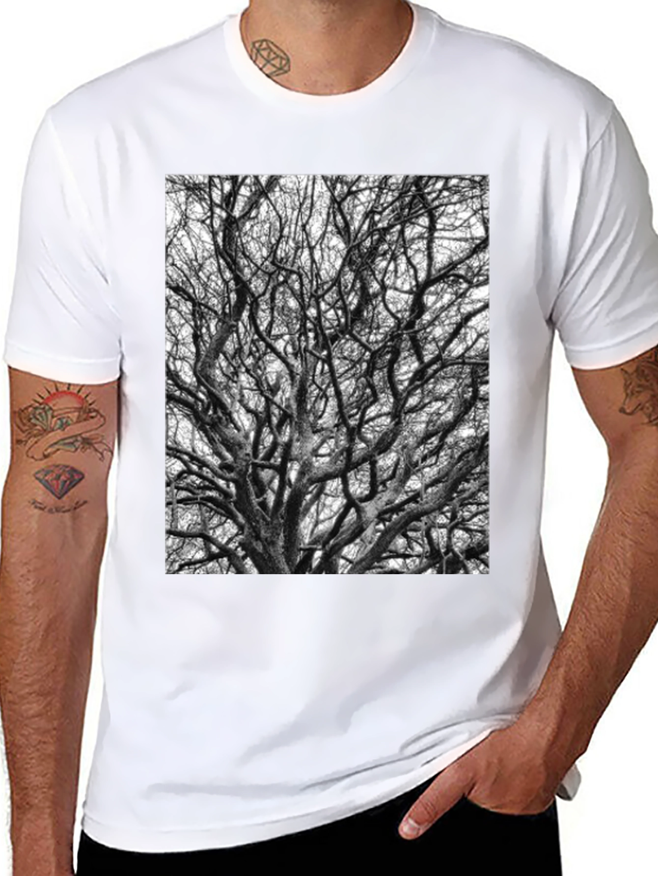 Black Tree Branches Graphic Tee