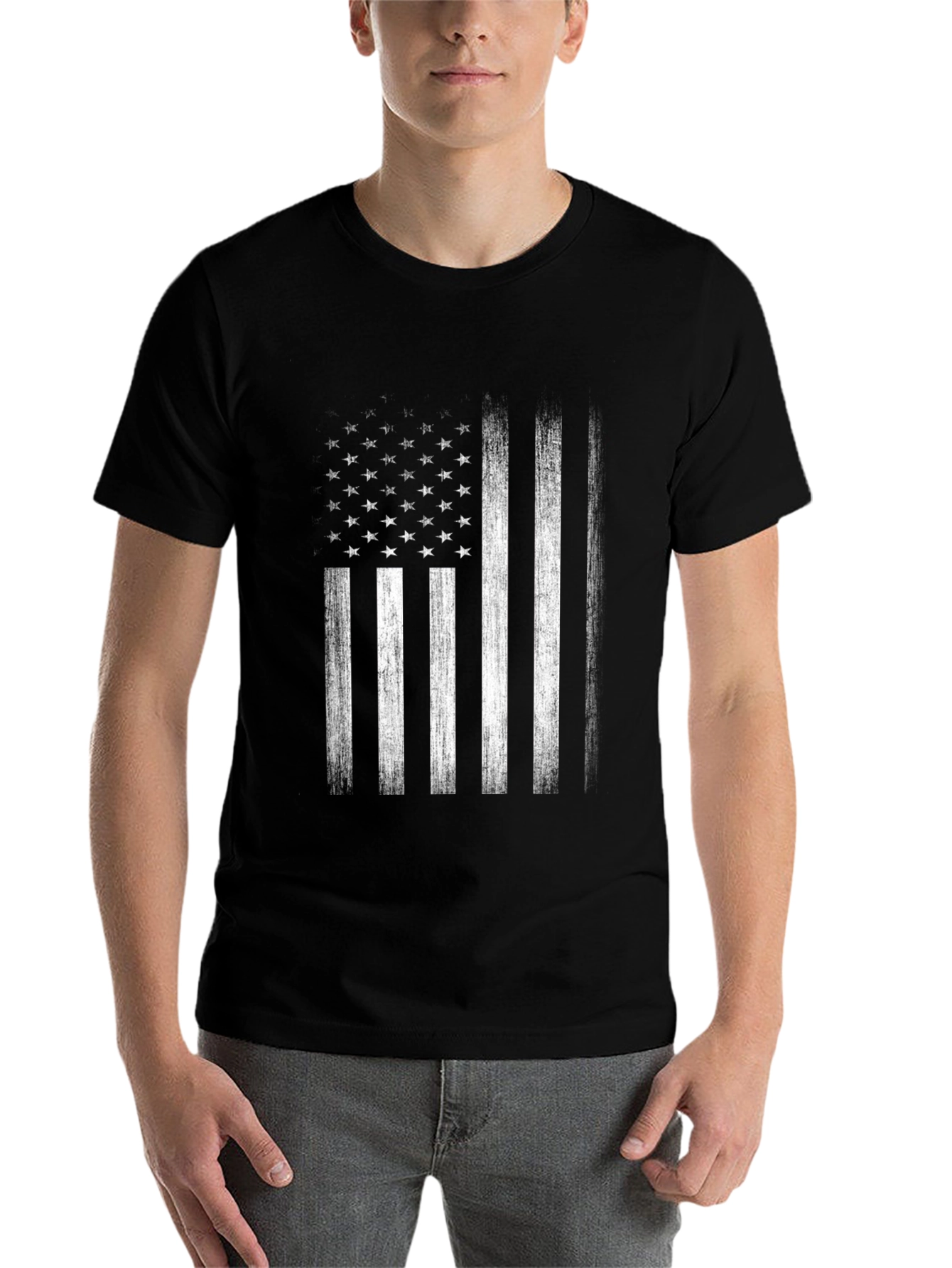 American Flag Distressed Graphic Tee