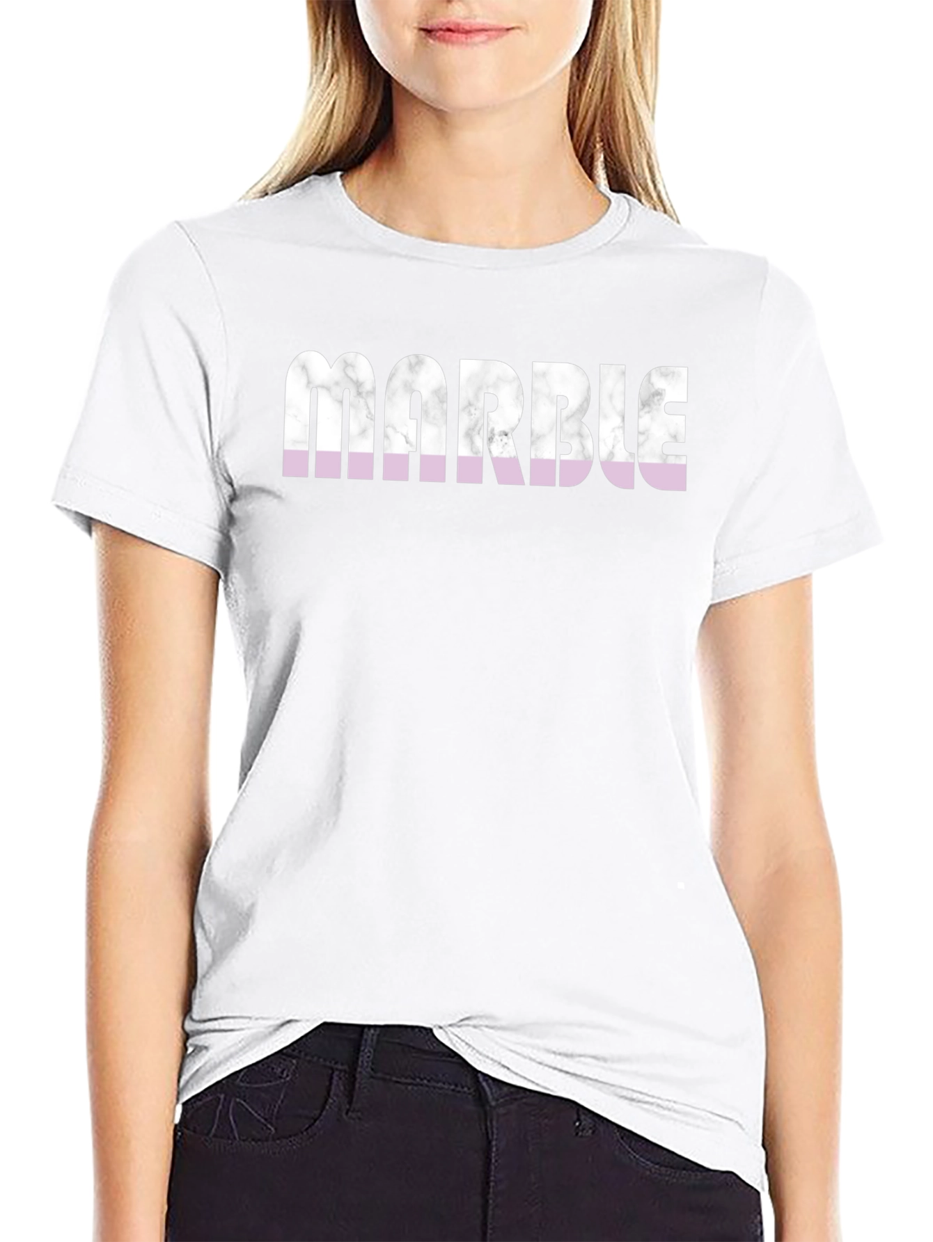 Marble Print Graphic Tee - Stylish Casual Wear