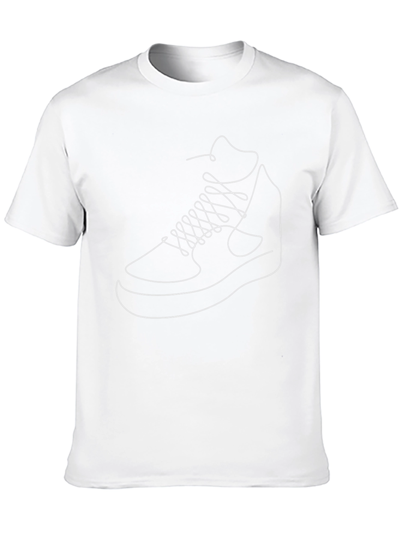 Minimalist Sneaker Line Art T-Shirt - Black
