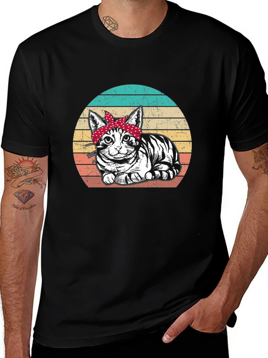 Retro Cat Bandana T-Shirt