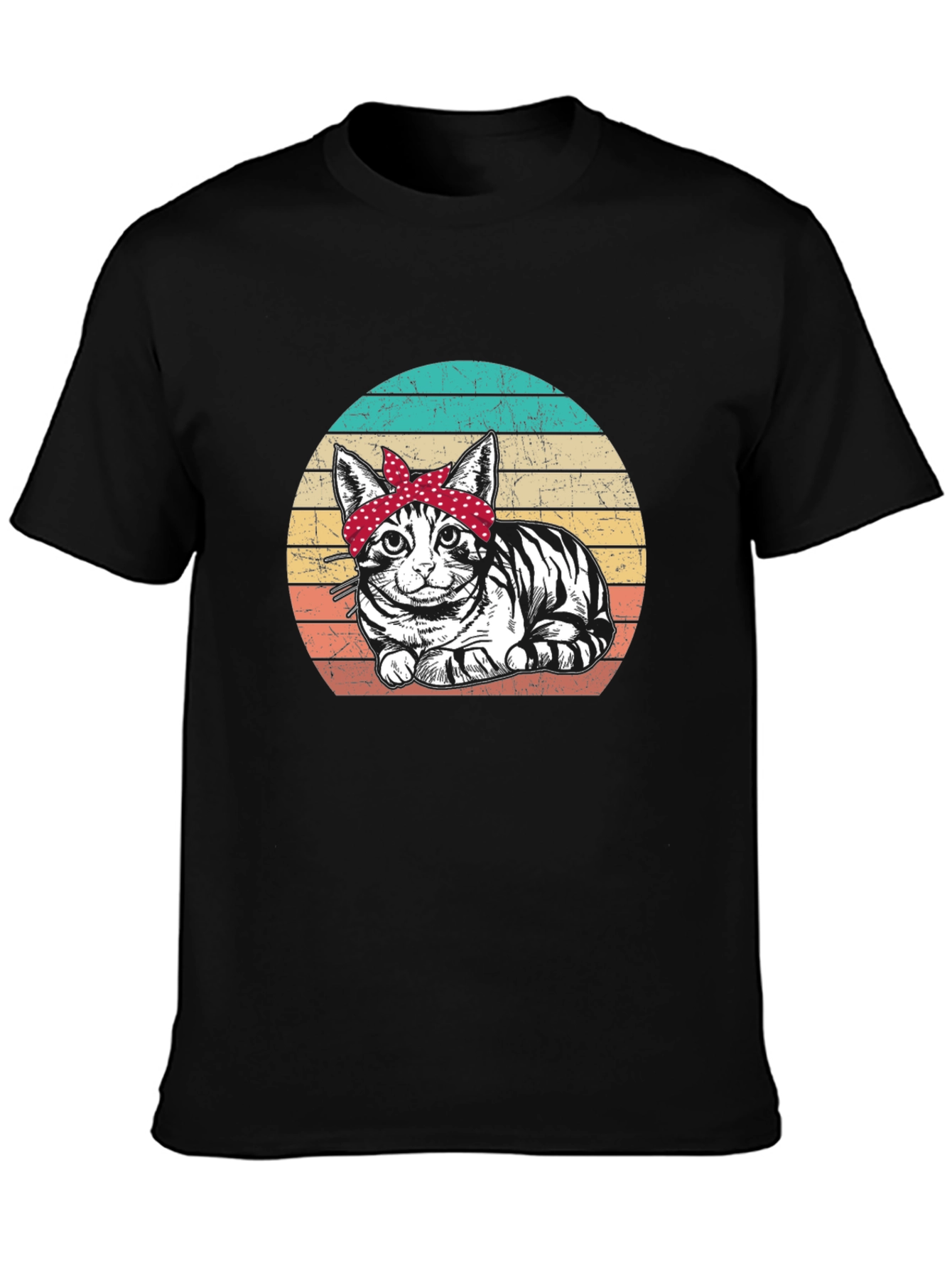 Retro Cat Bandana T-Shirt