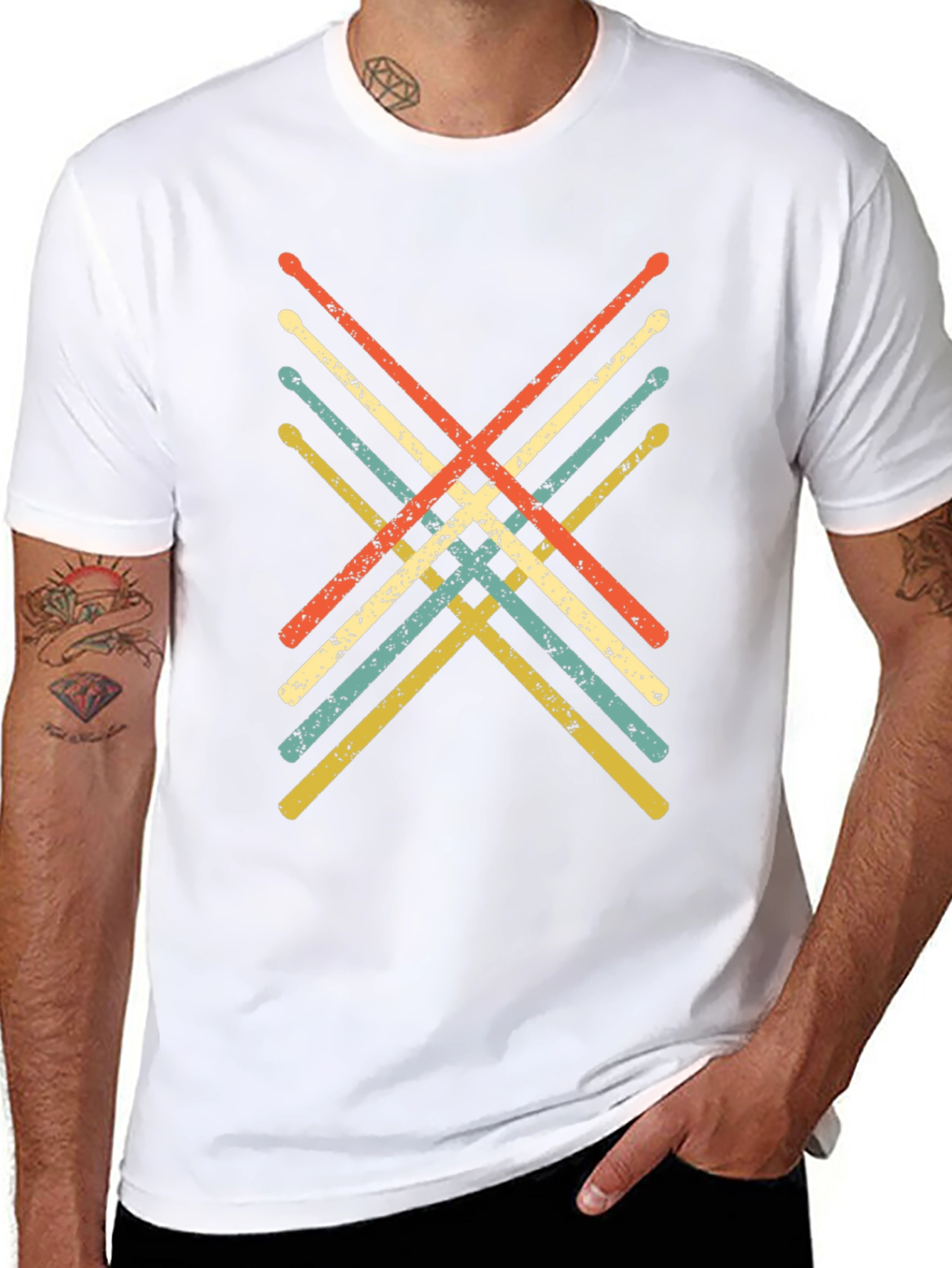Retro Drumsticks Graphic Tee