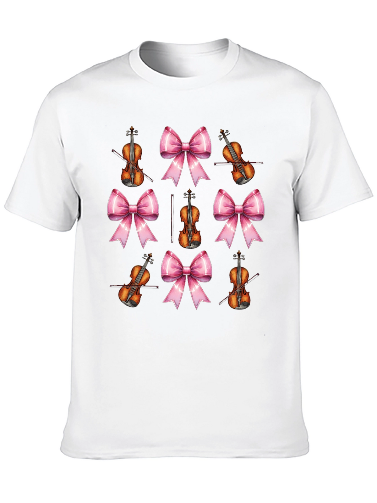 Violin & Bows Patterned Black T-Shirt