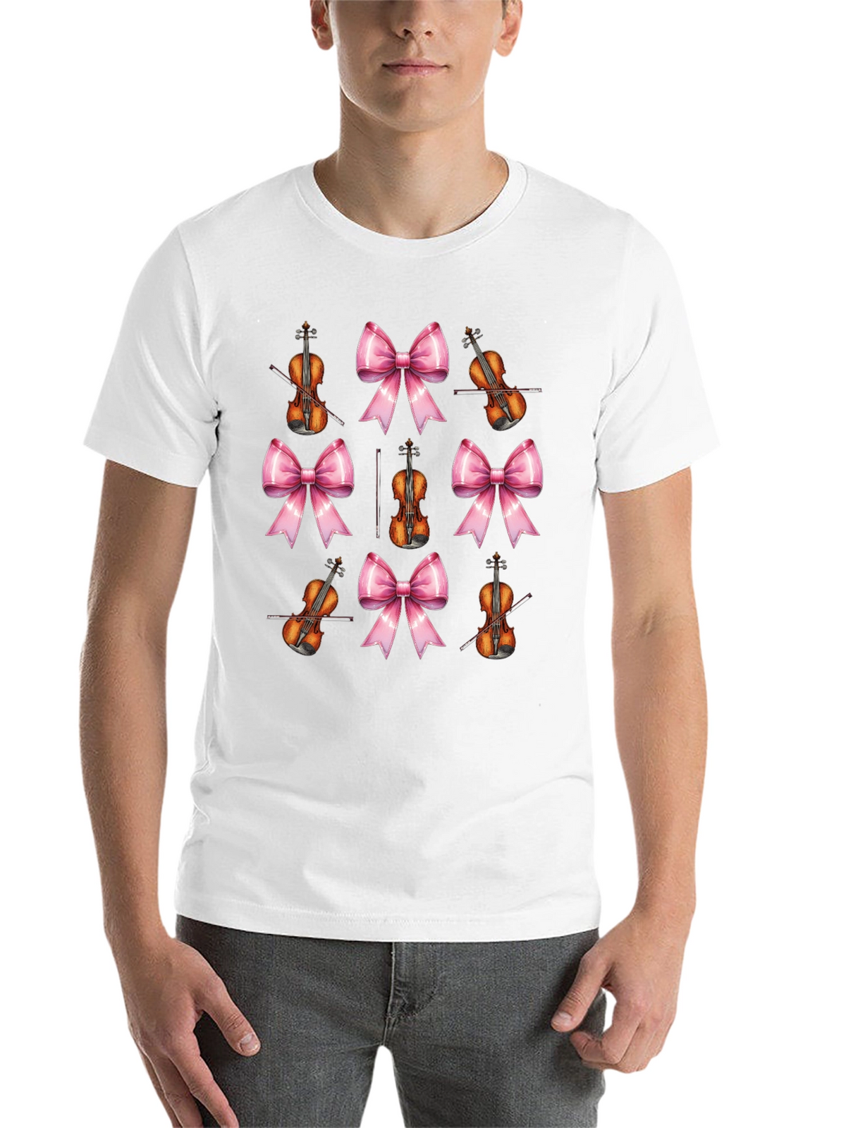 Violin & Bows Patterned Black T-Shirt