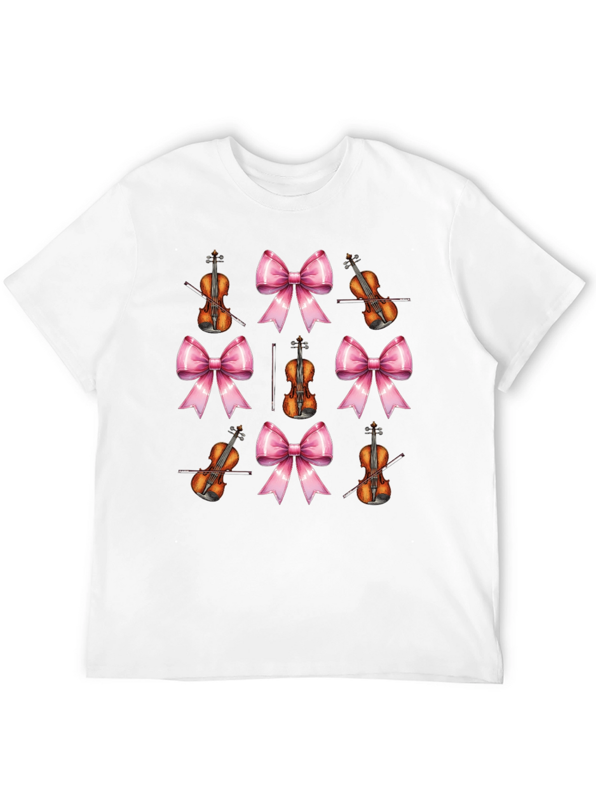 Violin & Bows Patterned Black T-Shirt